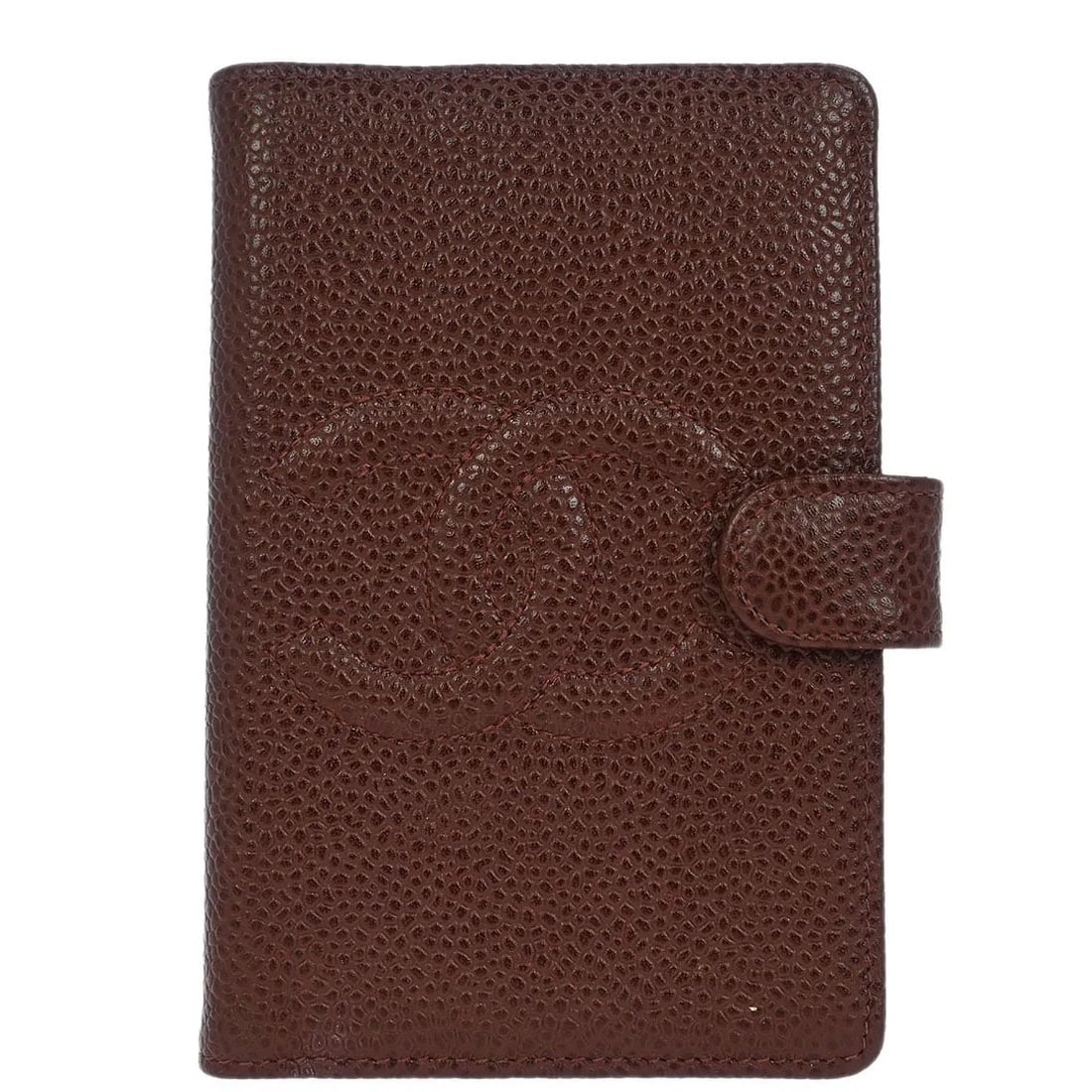 Chanel CC Bifold Brown Leather Wallet: Chanel CC Bifold Brown Leather Wallet This Chanel CC Bifold Wallet in quilted caviar leather features a classic brown color and a compact design, crafted specifically for women. The wallet is pre-owne
