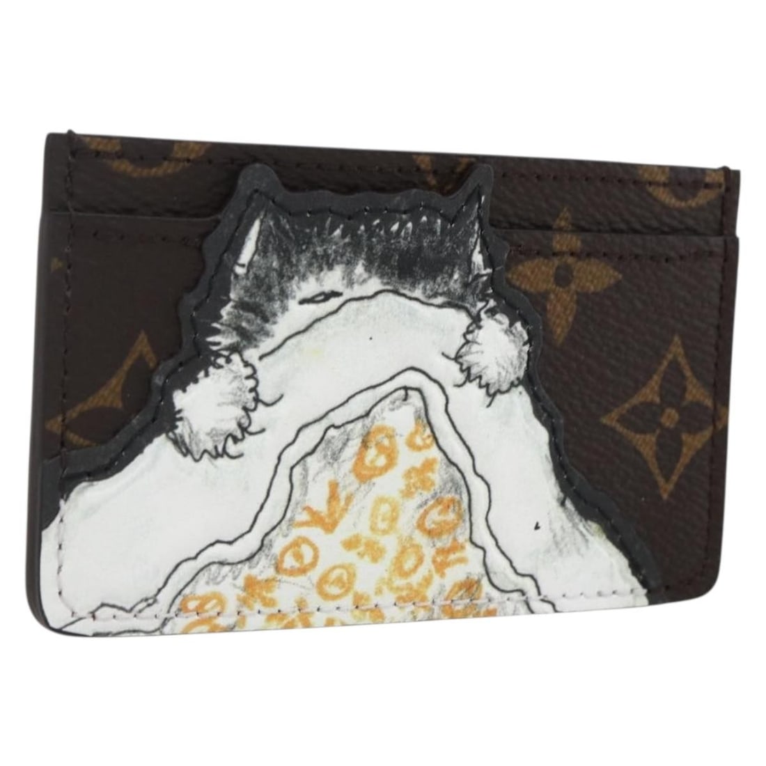 Louis Vuitton M15155 Catgram Monogram Canvas Card Case France: Louis Vuitton M15155 Catgram Monogram Canvas Card Case France Louis Vuitton Catgram Porte Cartes Catnap card case in Monogram canvas, made in France. It comes with a dust bag and item box. The piece i