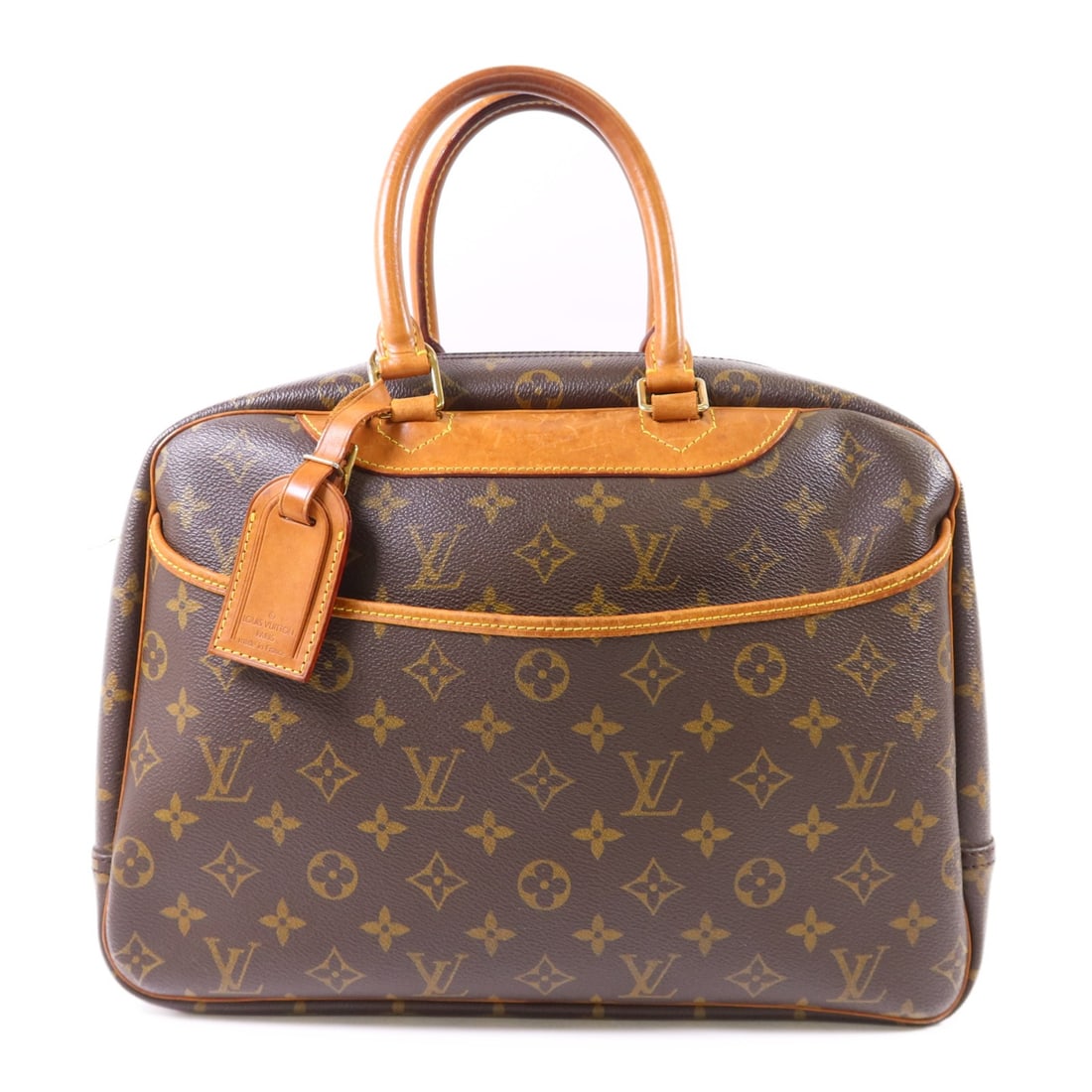 Louis Vuitton Deauville Monogram Handbag M47270 Brown PVC Canvas: Louis Vuitton Deauville Monogram Handbag M47270 Brown PVC Canvas Louis Vuitton Deauville handbag, model M47270, in brown Monogram x PVC coated canvas. Designed for women, it features a regular size, b