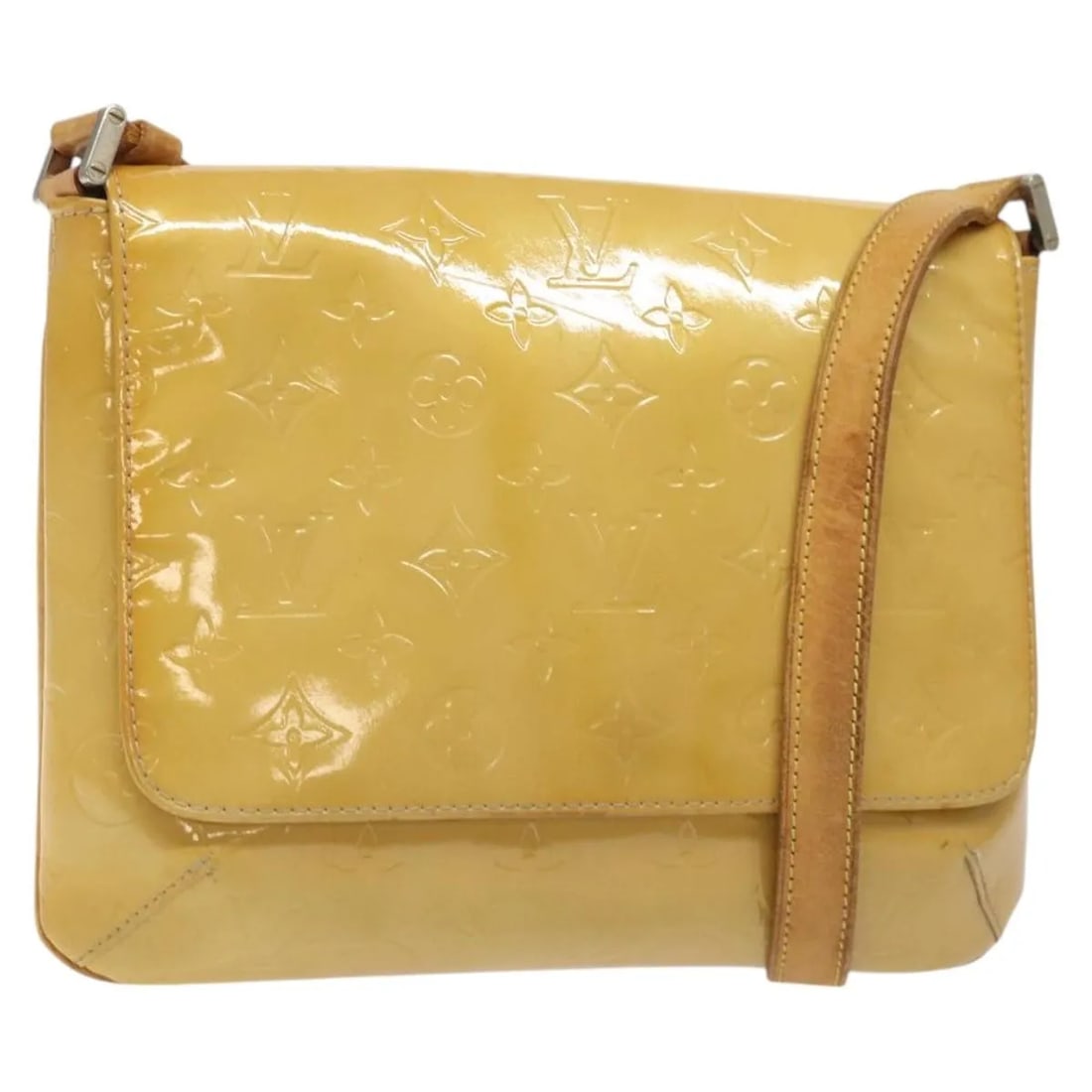 Louis Vuitton Monogram Vernis Thompson Street Beige Patent Leather Handbag: Louis Vuitton Monogram Vernis Thompson Street Beige Patent Leather Handbag This Louis Vuitton Thompson Street handbag features the iconic Monogram Vernis design in beige patent leather. Crafted in Spa