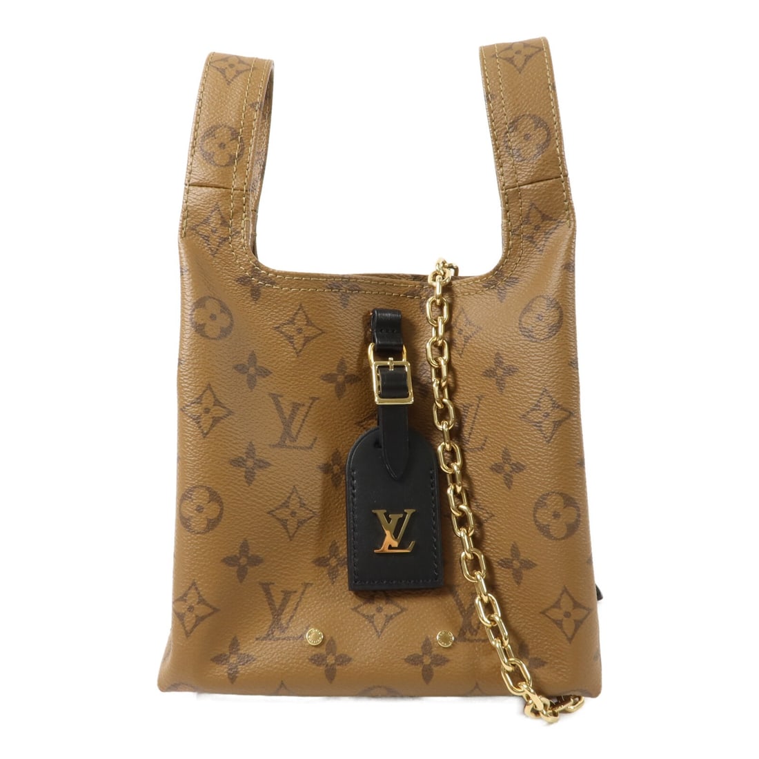 Louis Vuitton Atlantis BB 2 Way Bag M46816 Monogram Reverse: Louis Vuitton Atlantis BB 2 Way Bag M46816 Monogram Reverse A Louis Vuitton Atlantis BB 2-way shoulder bag in Monogram Reverse and PVC coated canvas, presented in brown tones. It features a hook butto