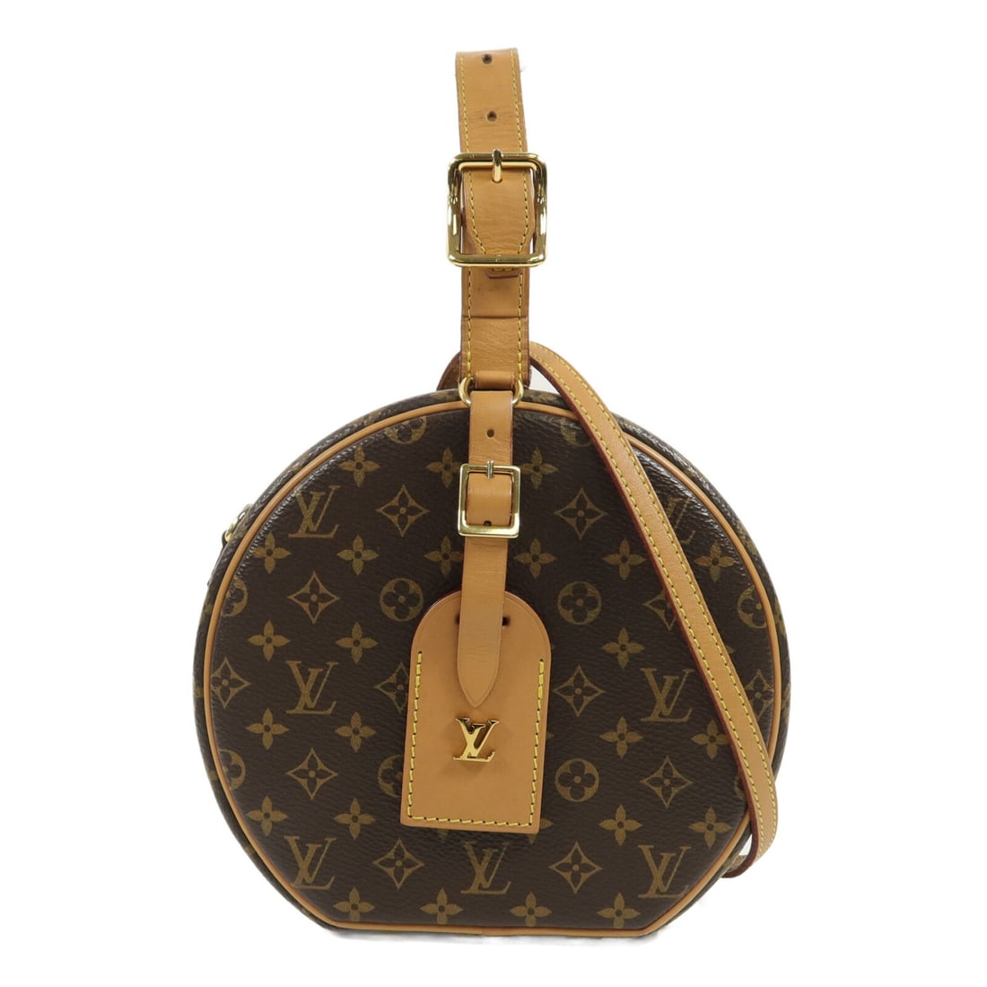 Louis Vuitton Petite Boite Chapeau Monogram PVC Shoulder Bag M43514: Louis Vuitton Petite Boite Chapeau Monogram PVC Shoulder Bag M43514 A Louis Vuitton Petite Boite Chapeau 2 Way Shoulder Bag in Brown Monogram x PVC coated canvas. This model features a top handle and 