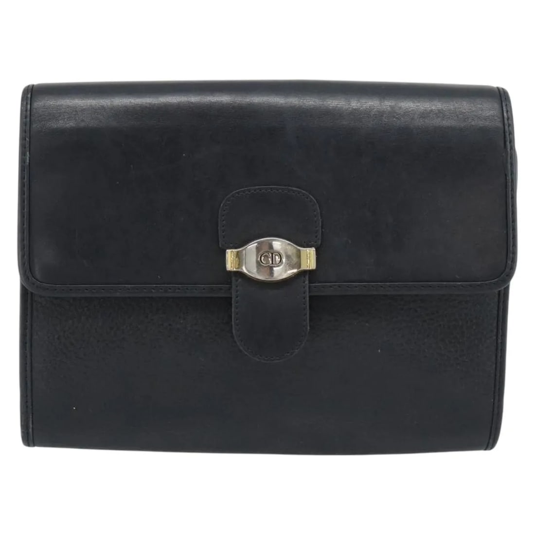 Christian Dior Vintage CD Flap black leather shoulder bag: Christian Dior Vintage CD Flap black leather shoulder bag Vintage Christian Dior CD Flap bag in black leather, designed as a unisex piece. It measures 22 cm x 17 cm x 3 cm and was made in France. The 