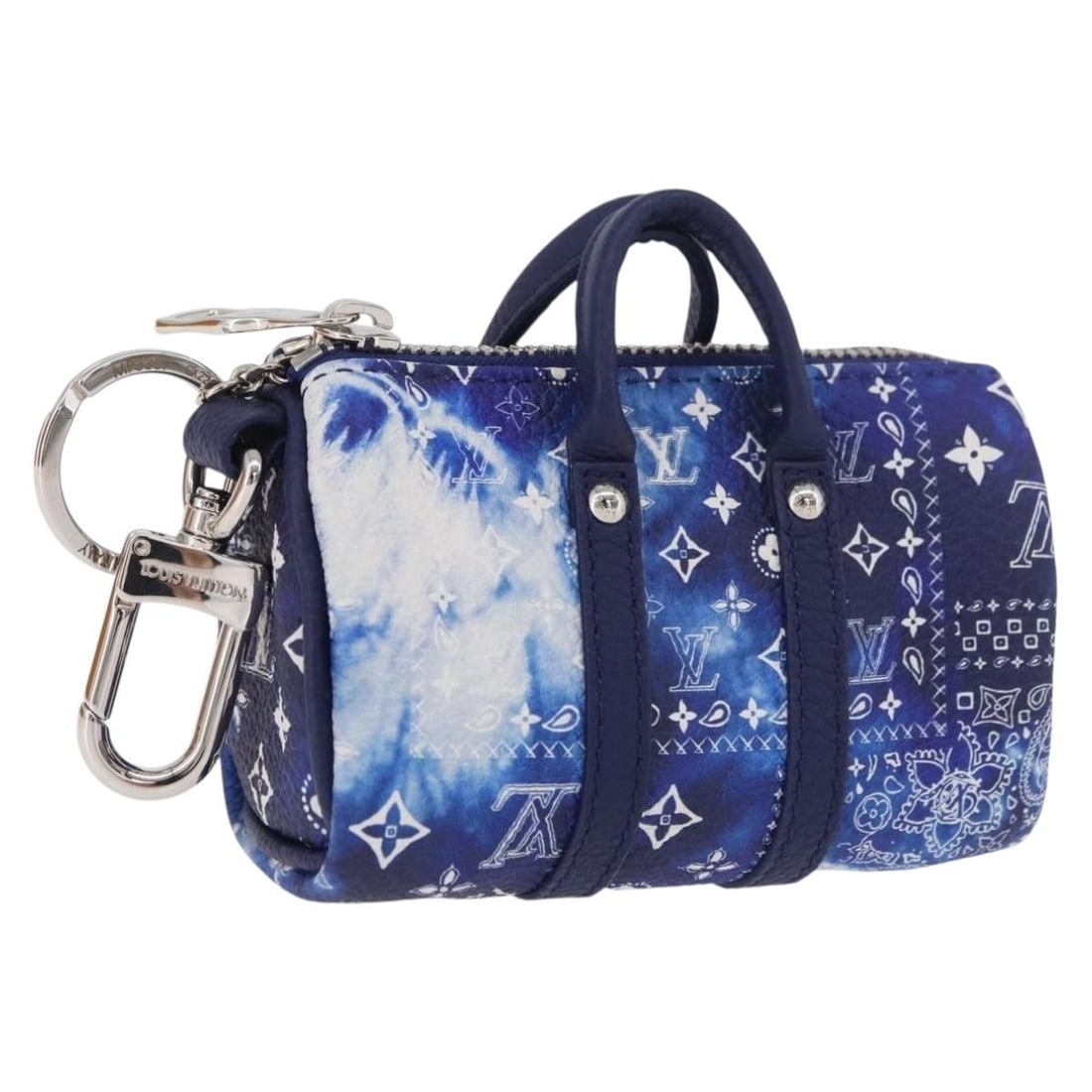 Louis Vuitton MP3337 Monogram Canvas Bag Charm Pouch White Blue (1 of 18)