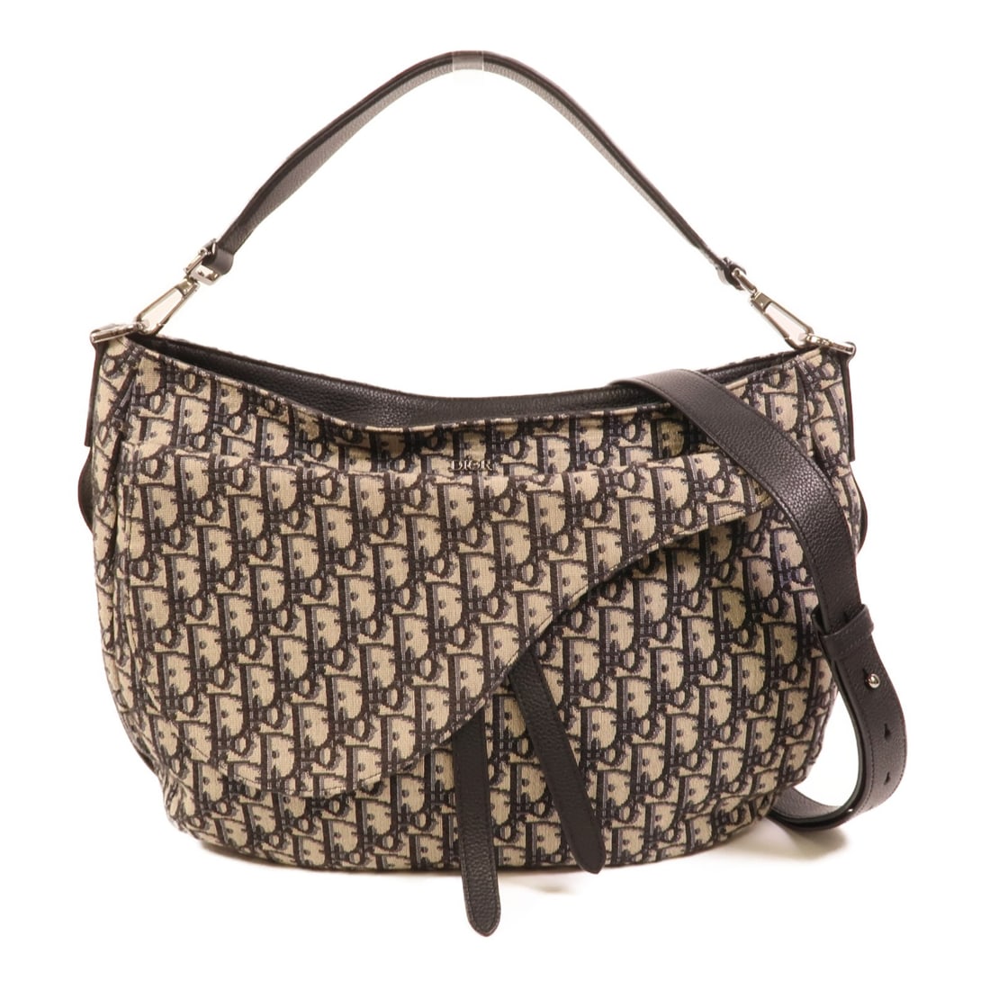 Dior Saddle 2way Shoulder Bag Blue Canvas CD SHW: Dior Saddle 2way Shoulder Bag Blue Canvas CD SHW Christian Dior CD SHW Saddle 2way Shoulder Bag in blue canvas. This unisex bag is a 2-way shoulder style with a flap-type exterior pocket and an open i