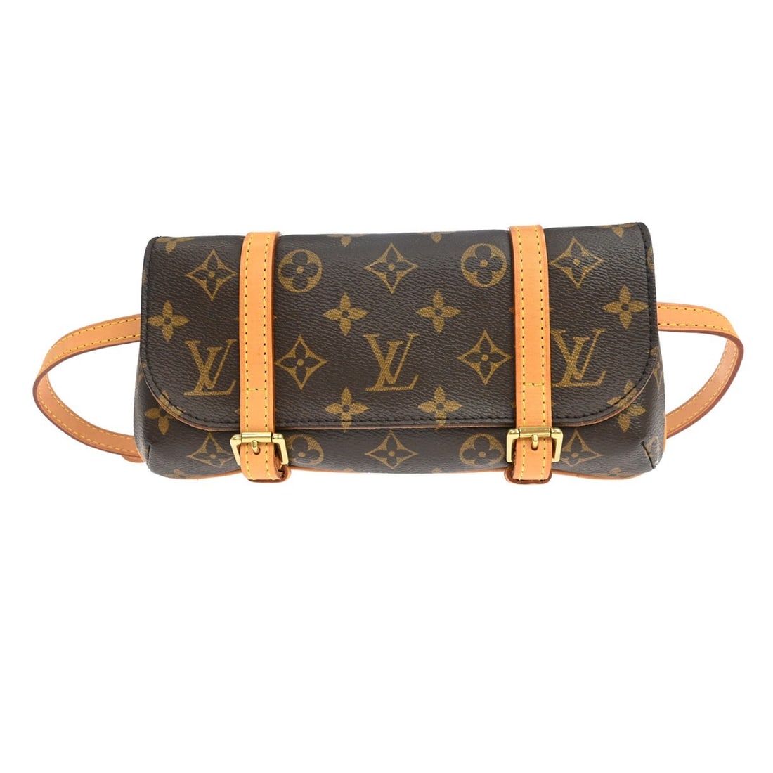 Louis Vuitton Marelle Monogram Belt Bag Pochette M51159: Louis Vuitton Marelle Monogram Belt Bag Pochette M51159 Vintage Louis Vuitton Pochette Marelle belt bum bag in brown Monogram canvas with leather trim and a beige belt strap. This women's bag features