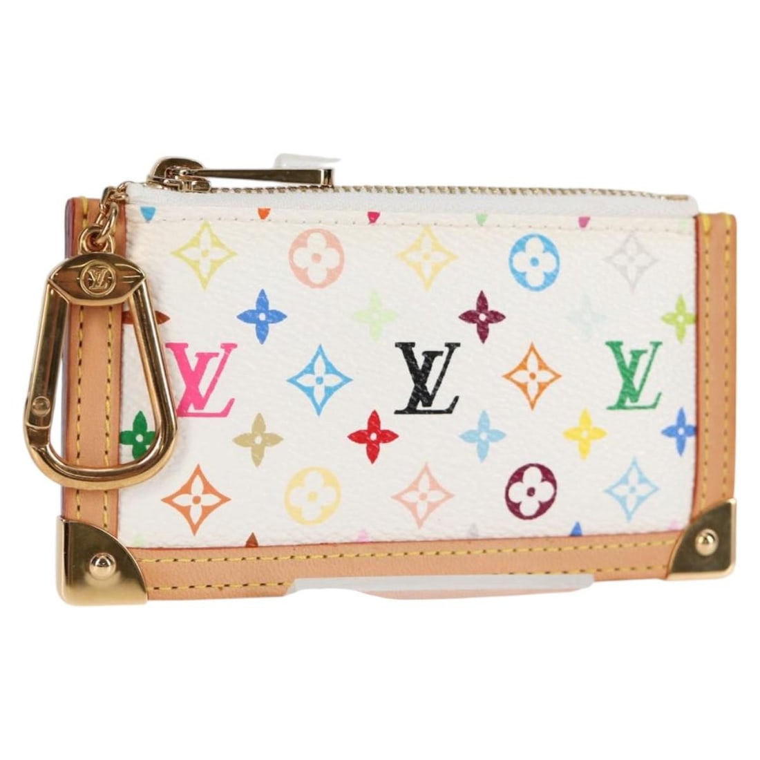 Louis Vuitton M92655 Monogram Multicolor Coin Purse White: Louis Vuitton M92655 Monogram Multicolor Coin Purse White Louis Vuitton Pochette Cles coin purse in White Monogram Multicolor Canvas, made in Spain. It comes with a dust bag and item box. The item is 