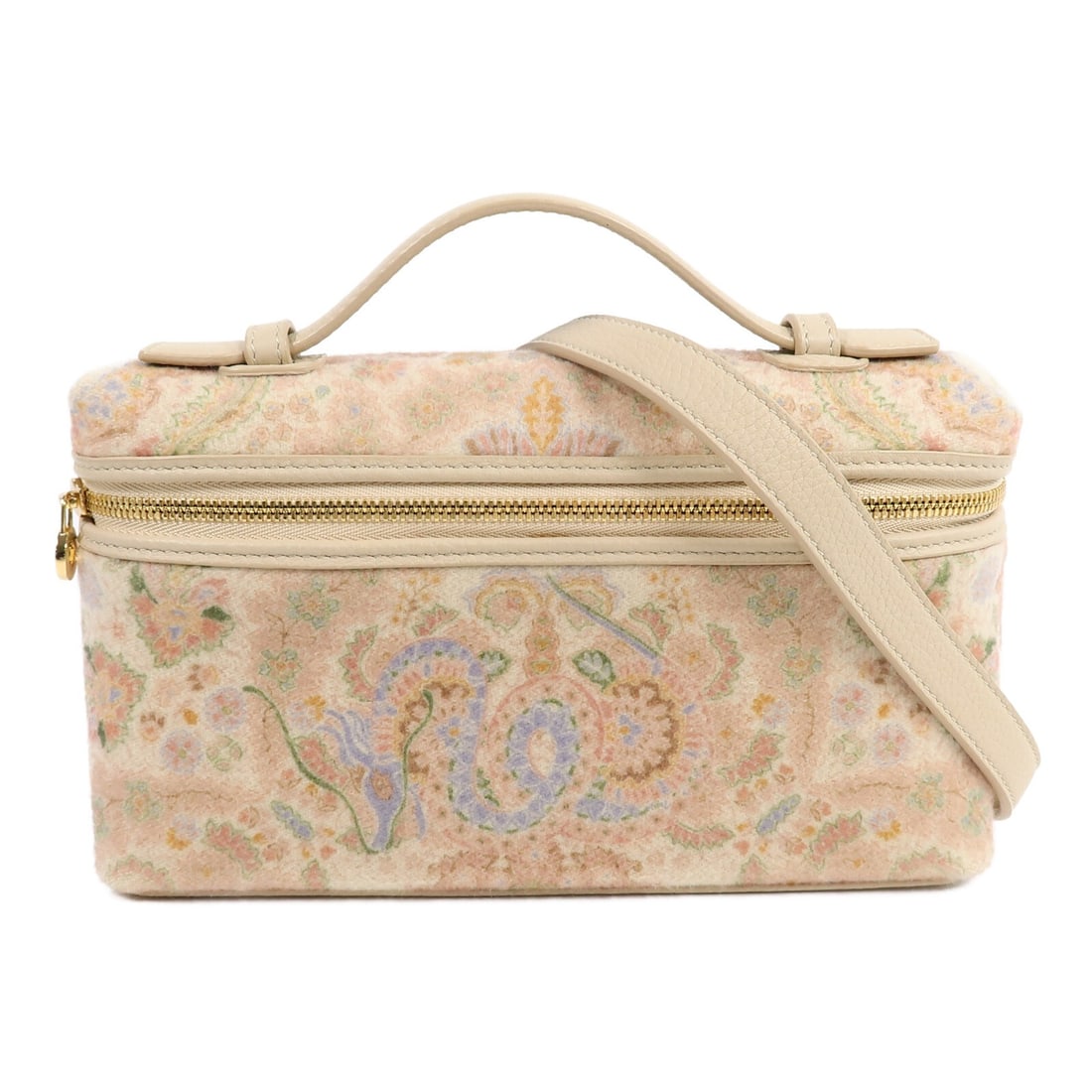 Loro Piana Extra Pocket L27 shoulder bag calfskin velvet white multicolor (1 of 13)