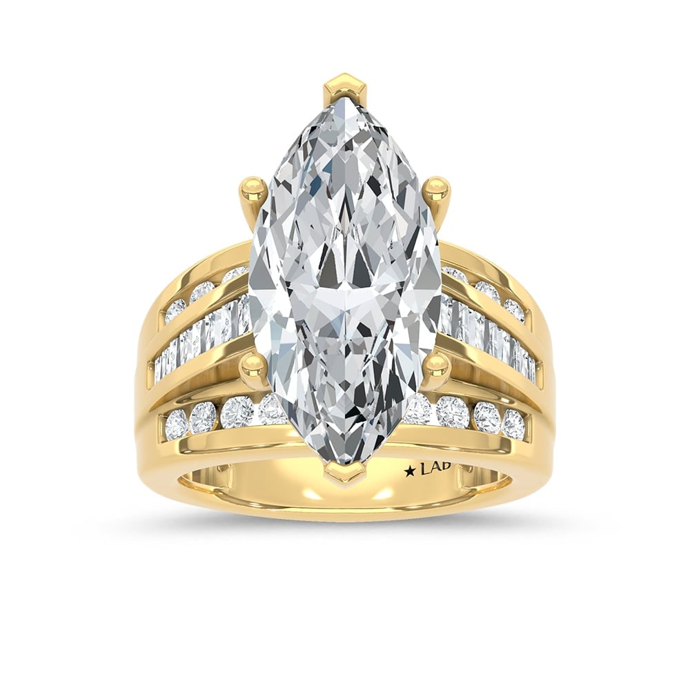 14K Yellow Gold Lab Grown Diamond 5 ct.Tw. Marquise Shape Engagement Ring (IGI Certified 4ct): 14K Yellow Gold Lab Grown Diamond 5 ct.Tw. Marquise Shape Engagement Ring (IGI Certified 4ct) 14K Yellow Gold Lab Grown Diamond 5 Ct.Tw. Marquise Shape Engagement Ring (IGI Certified 4CT) 14k Yellow G