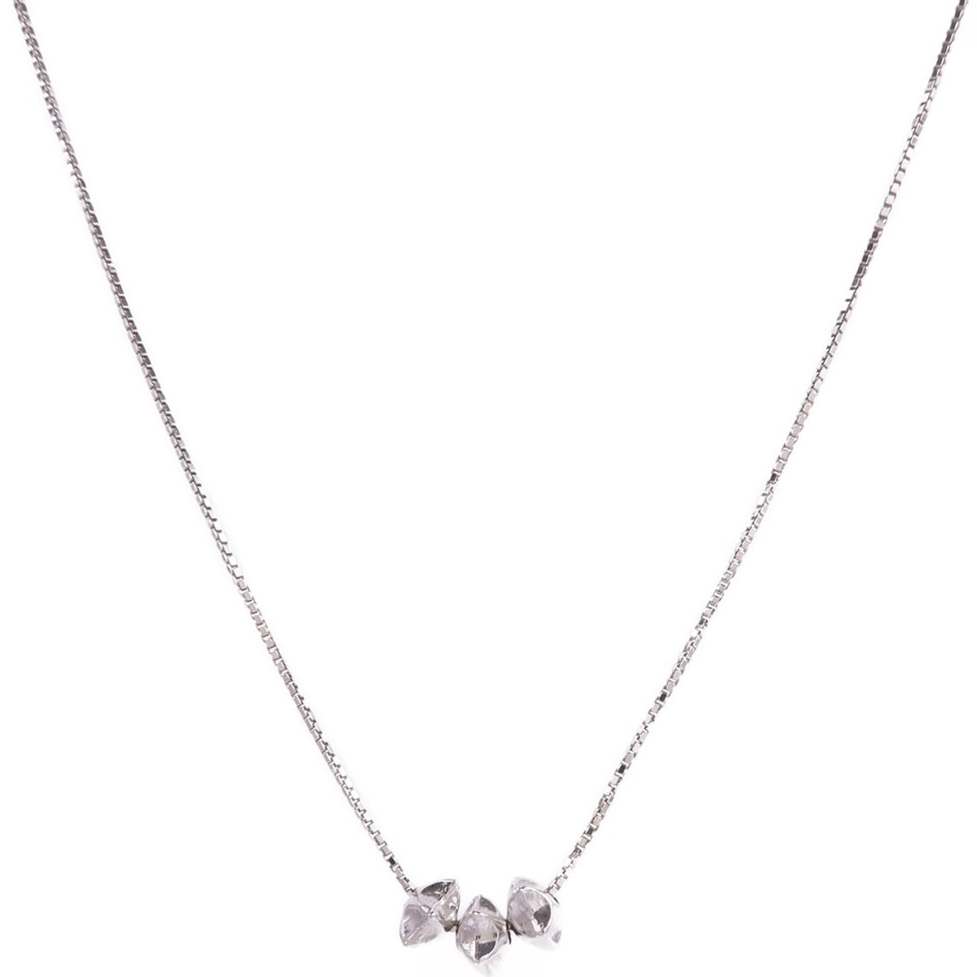 18K White Gold Necklace 40cm 2.2g Jewelry (1 of 7)