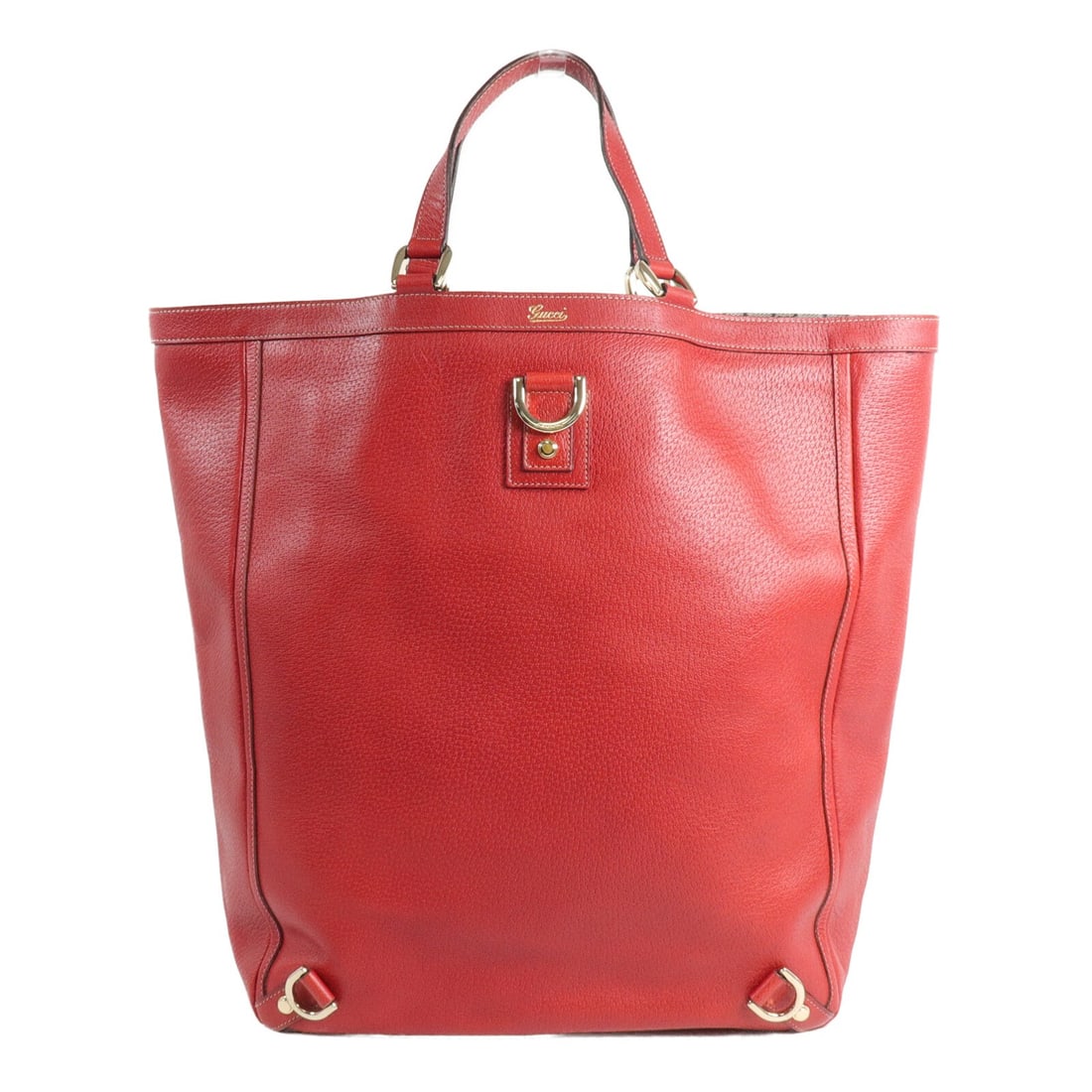 Gucci 130733 GG Tote Bag Red Calfskin Leather: Gucci 130733 GG Tote Bag Red Calfskin Leather Gucci GG tote bag in red calfskin (cowhide) leather, model 130733. It features a regular size, top handle with a 32 cm drop, and an interior layout with o