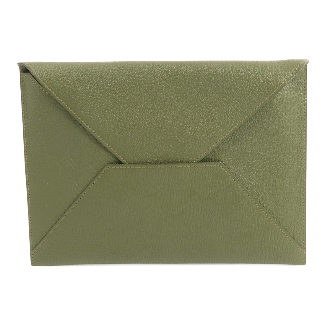 Hermes Envelope Trio goatskin pouch set Vert Olive Vert Verone Bleu Azteque: Hermes Envelope Trio goatskin pouch set Vert Olive Vert Verone Bleu Azteque Hermes Envelope Trio Pouch in Chevre goatskin leather, presented in Vert Olive, Vert Verone, and Bleu Azteque. This women's 