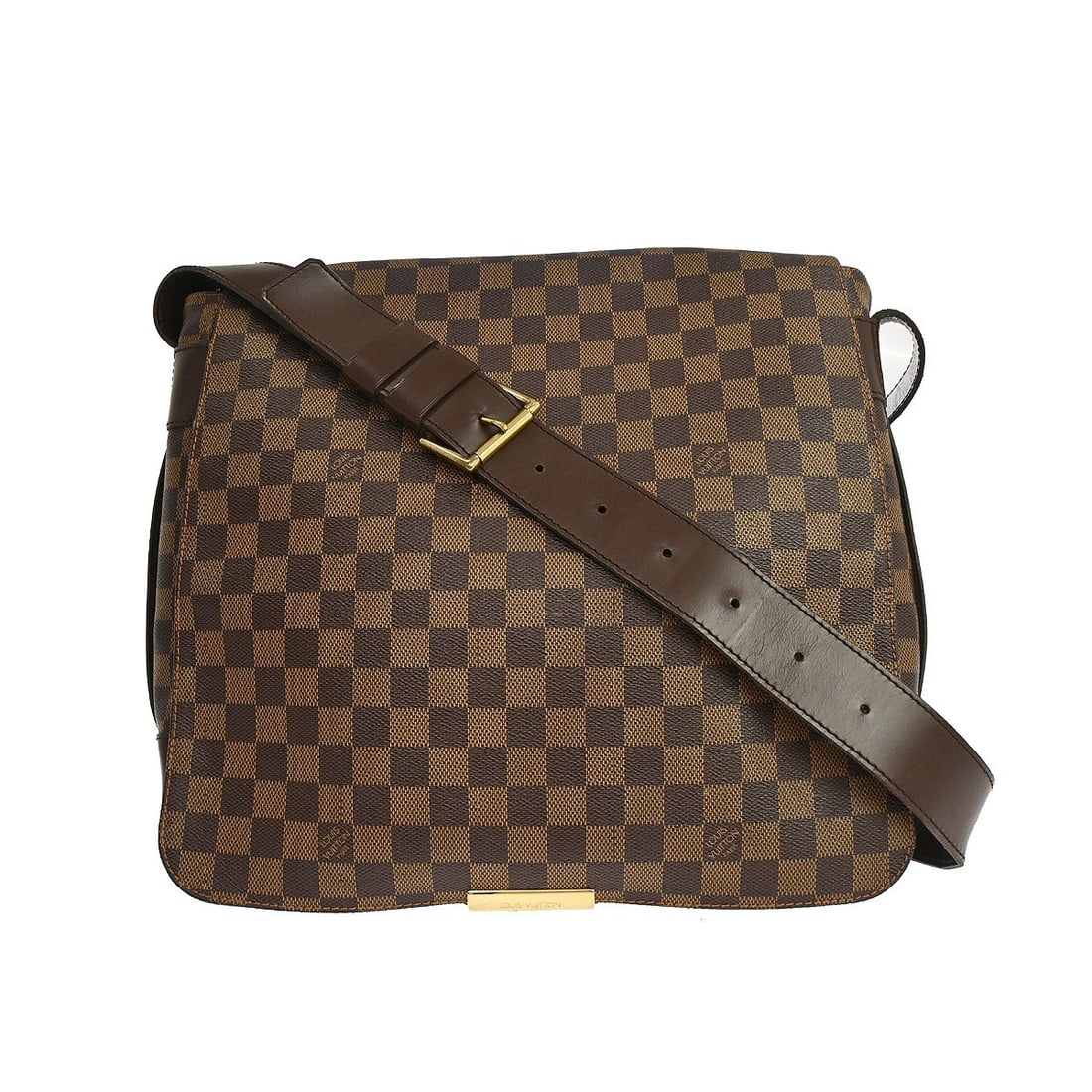 Louis Vuitton Bastille Messenger Bag Damier Canvas Brown N45258: Louis Vuitton Bastille Messenger Bag Damier Canvas Brown N45258 Vintage Louis Vuitton Damier Bastille shoulder bag in brown Damier canvas and leather, featuring a flap closure and a crossbody strap. I