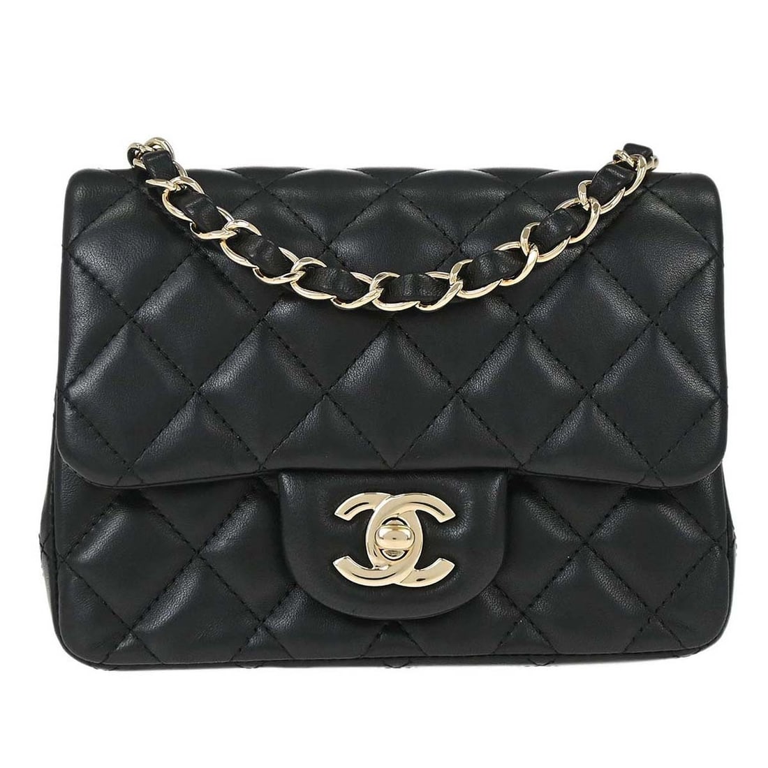 CHANEL Classic Flap Mini Square Shoulder Bag Black Lambskin (1 of 15)