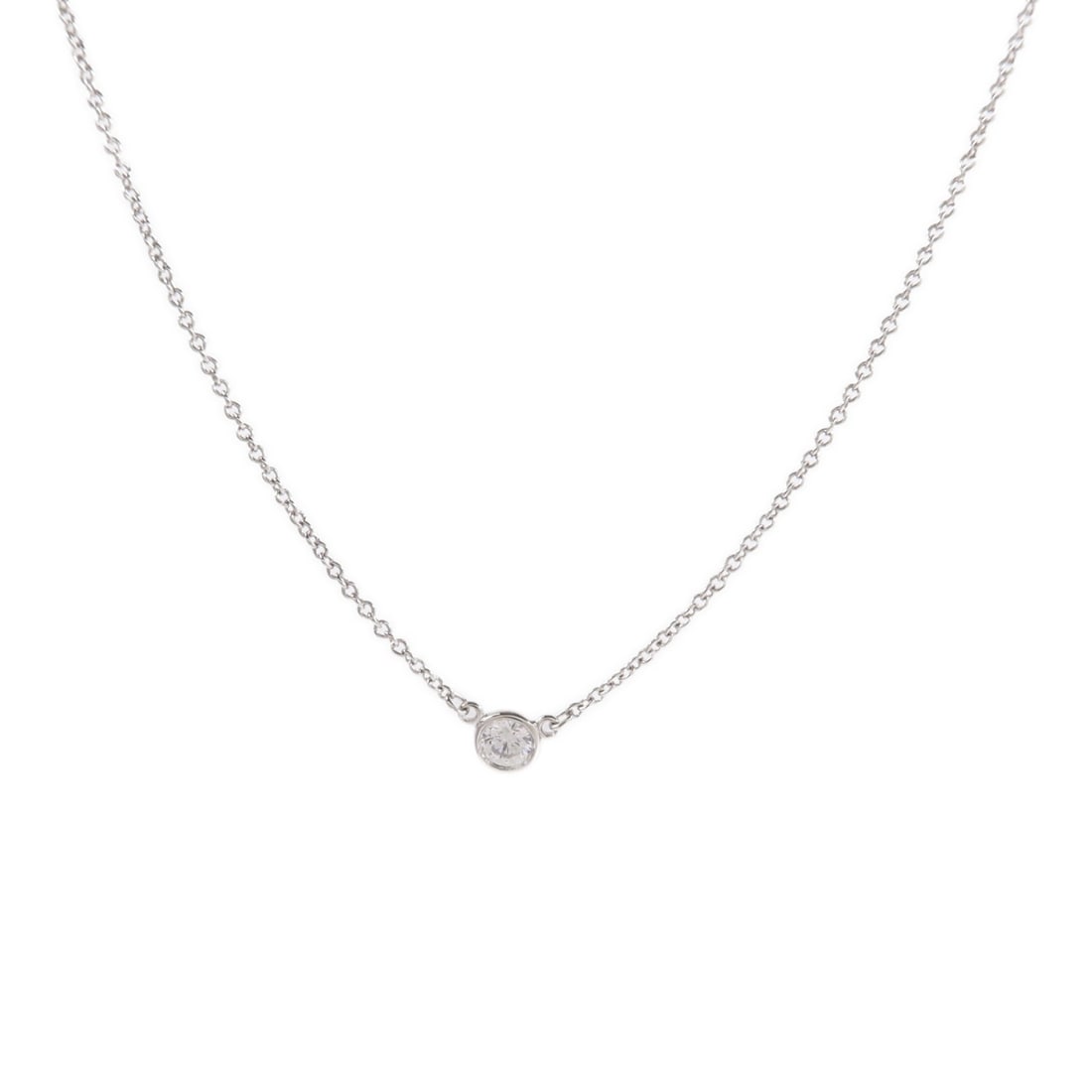 Tiffany Co Pt950 Platinum Clear Necklace 39cm: Tiffany Co Pt950 Platinum Clear Necklace 39cm Tiffany & Co. necklace in Pt950 platinum with a clear color detail. The piece is in very good AB condition and has a neck rotation length of 39 cm (15.4 i