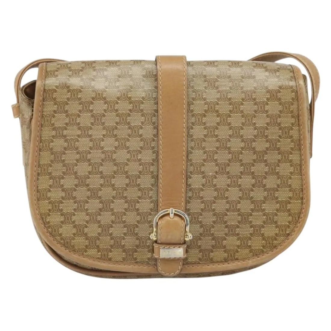 Celine Vintage Macadam Beige Canvas Shoulder Bag: Celine Vintage Macadam Beige Canvas Shoulder Bag This Celine Vintage Macadam Shoulder Bag features a beige canvas exterior with the iconic Macadam pattern. Designed for women, it is crafted in Italy a