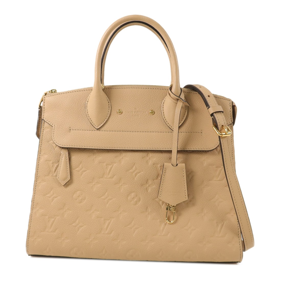 Louis Vuitton Pont Neuf MM Monogram Empreinte Calfskin 2 Way Bag M41750: Louis Vuitton Pont Neuf MM Monogram Empreinte Calfskin 2 Way Bag M41750 The Pont Neuf MM is a 2-way shoulder bag from Louis Vuitton, crafted in Monogram Empreinte and calfskin (cowhide) with a brown x