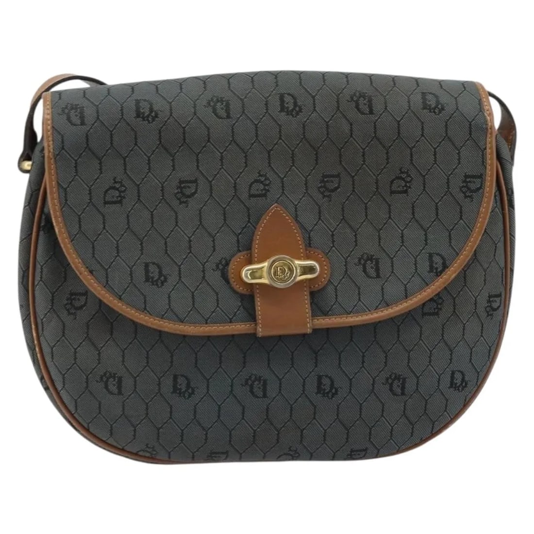 Christian Dior Vintage Honeycomb Flap Crossbody Bag Black Canvas Leather: Christian Dior Vintage Honeycomb Flap Crossbody Bag Black Canvas Leather This Christian Dior vintage Honeycomb Flap crossbody bag features a black canvas exterior with leather trim, designed for women