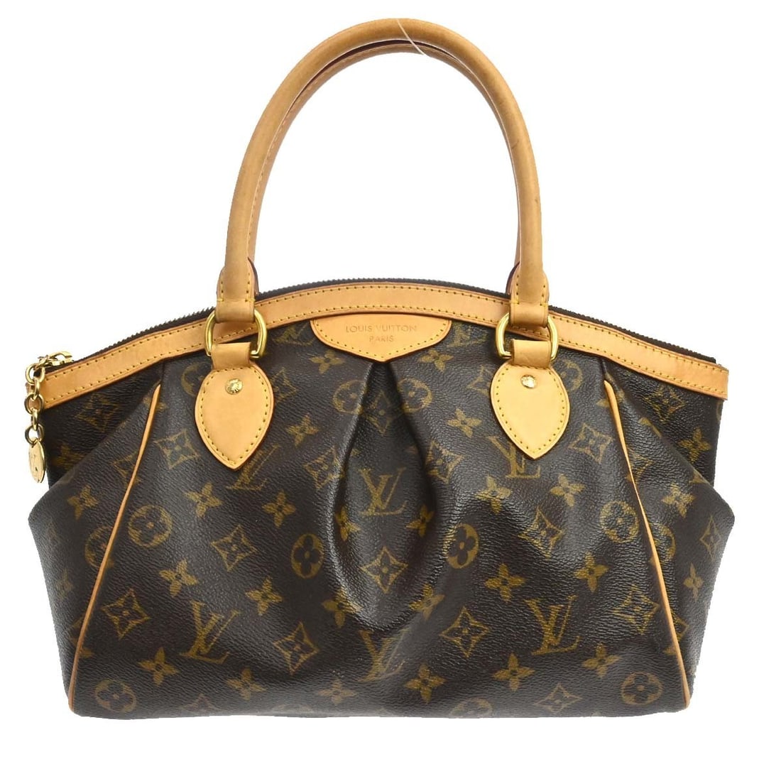 Louis Vuitton Tivoli PM Monogram Canvas Tote M40143 AH4102: Louis Vuitton Tivoli PM Monogram Canvas Tote M40143 AH4102 Vintage Louis Vuitton Tivoli PM handbag in brown Monogram canvas with leather trim and a zip closure. This women's medium tote features logo 