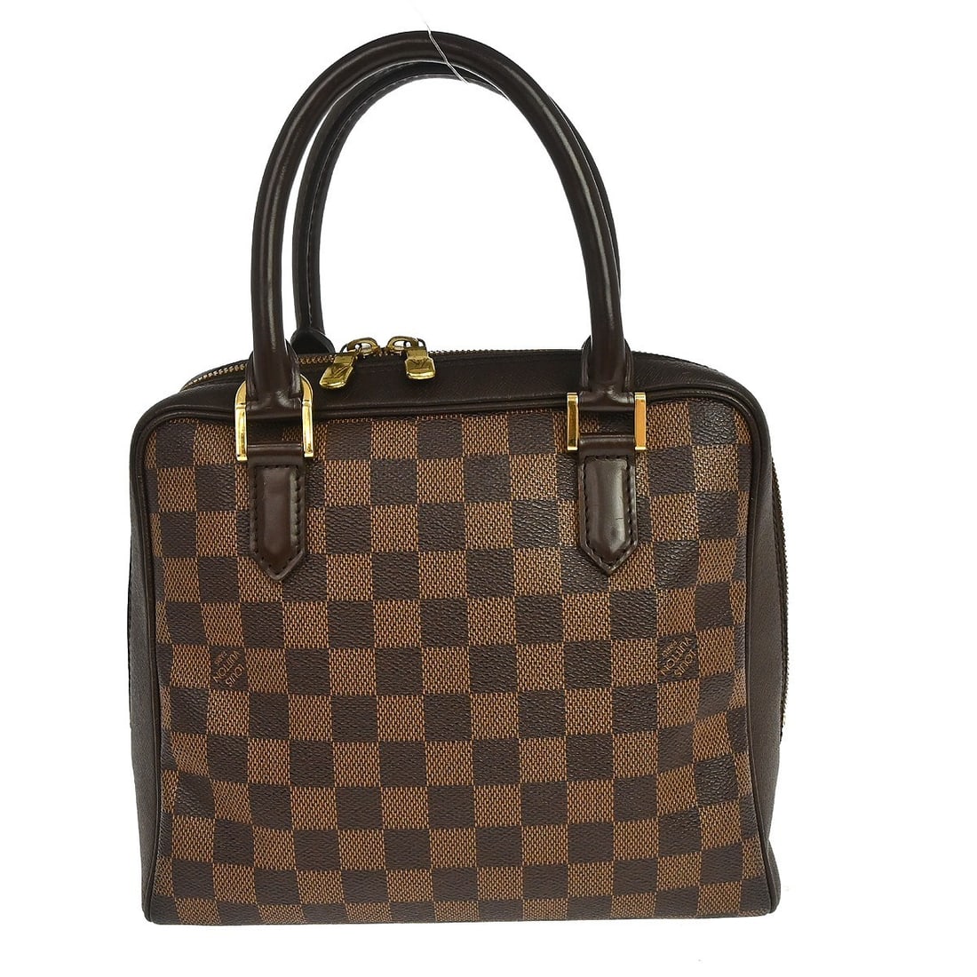 Louis Vuitton Brera N51150 Damier Ebene Handbag: Louis Vuitton Brera N51150 Damier Ebene Handbag Louis Vuitton Damier Brera handbag in Ebene brown Damier canvas and leather. The bag is made in France and features one inside zipper pocket. Condition 