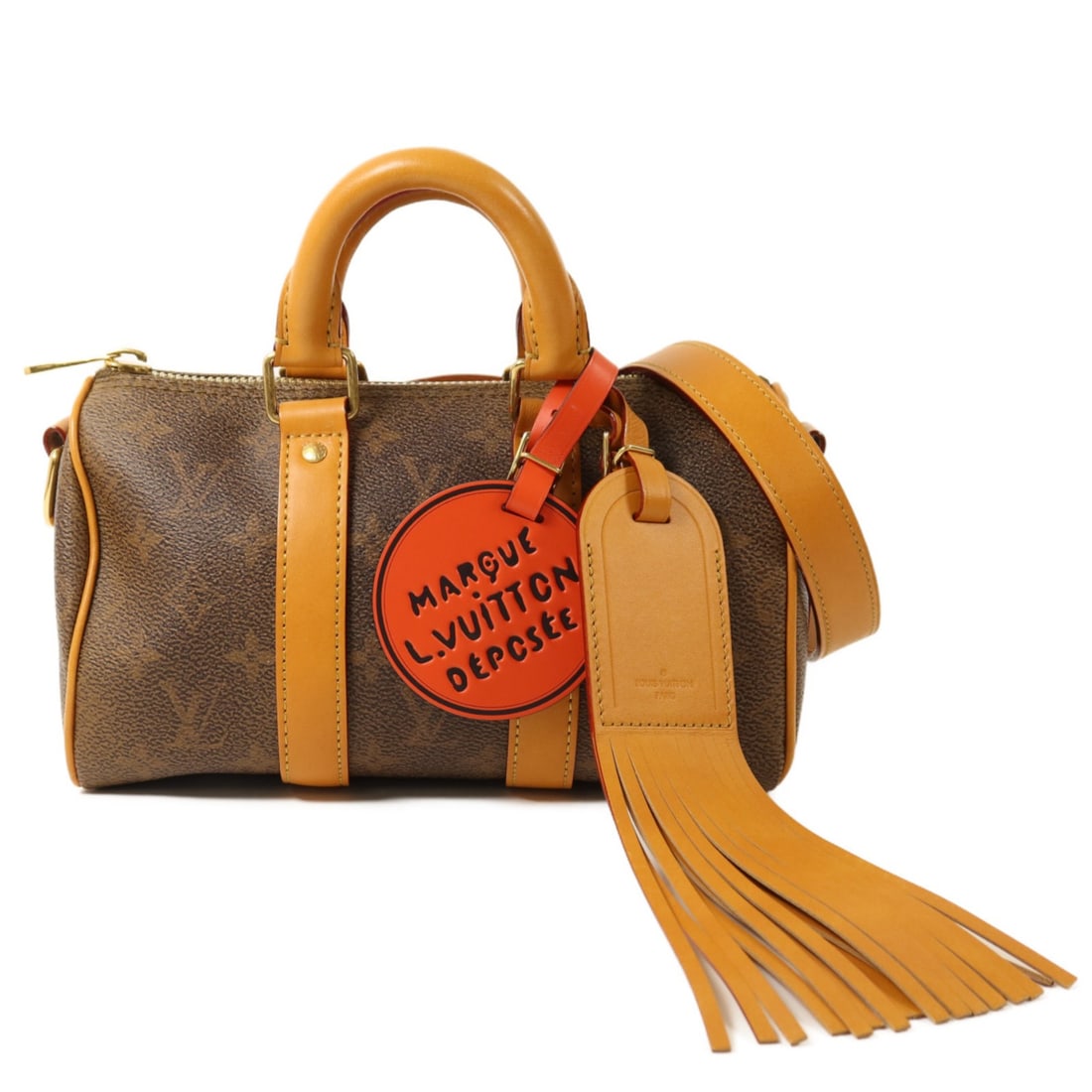 Louis Vuitton Keepall Bandouliere 25 M11542 Monogram Brown Bag: Louis Vuitton Keepall Bandouliere 25 M11542 Monogram Brown Bag Louis Vuitton Keepall Bandouliere 25, model M11542, in brown Monogram Dust Brown. Crafted from PVC coated canvas, this bag features a fas