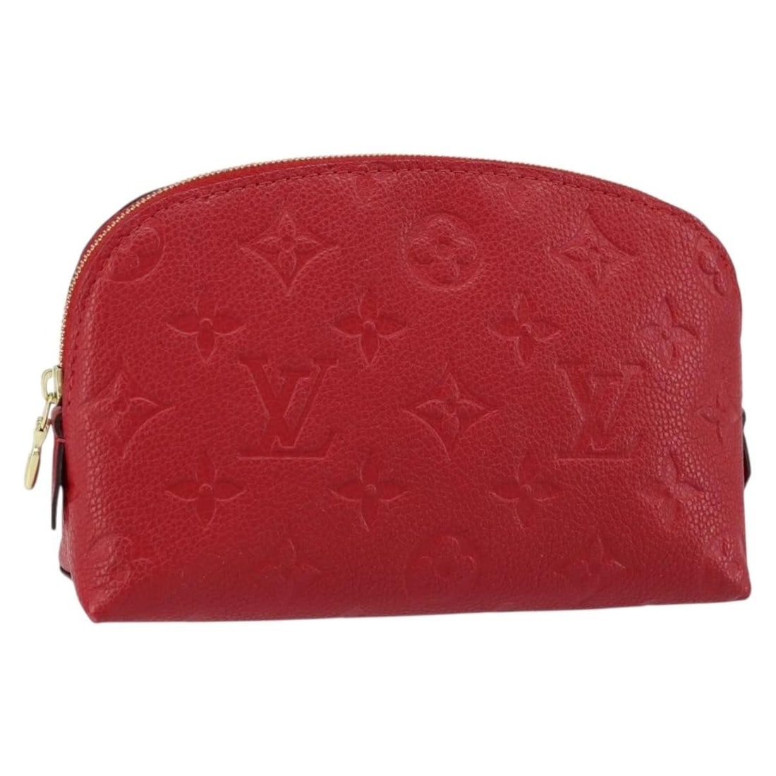 Louis Vuitton M69414 Monogram Empreinte PM Red Leather Pouch: Louis Vuitton M69414 Monogram Empreinte PM Red Leather Pouch Louis Vuitton Pochette PM pouch in red Monogram Empreinte leather, made in France. It comes with a dust bag and is identified by product nu