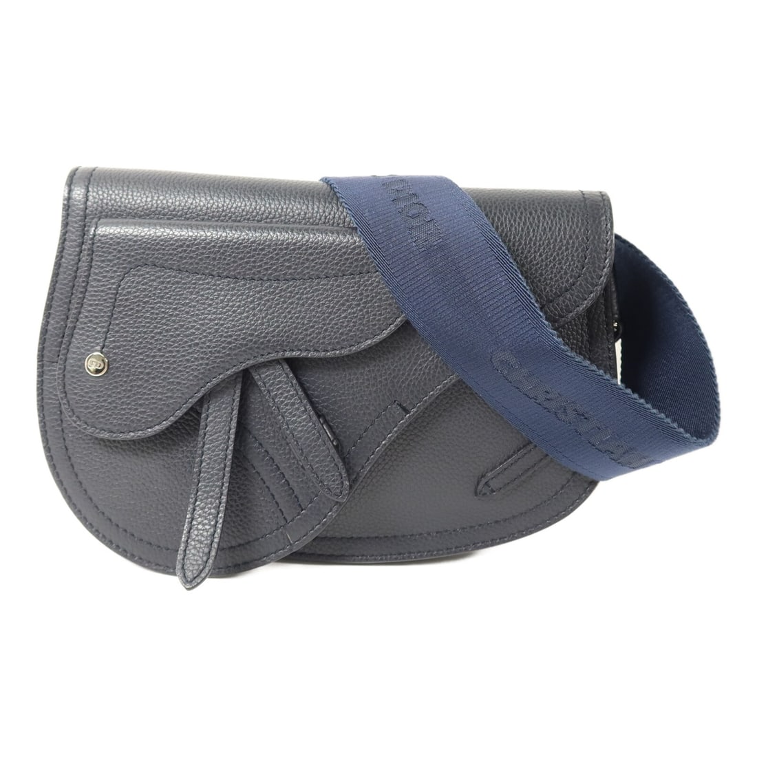Dior Saddle Messenger Shoulder Bag Navy Calfskin Leather France: Dior Saddle Messenger Shoulder Bag Navy Calfskin Leather France A Christian Dior Saddle Messenger shoulder bag in calfskin leather, presented in navy and deep blue. This unisex bag features a magnetic