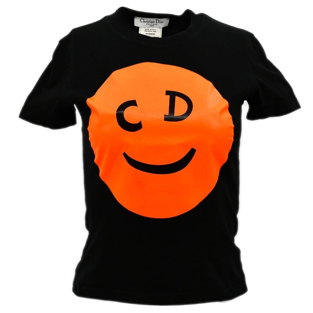 Dior Logo Cotton Tee Womens Size 36 Black Short Sleeve: Dior Logo Cotton Tee Womens Size 36 Black Short Sleeve Christian Dior short sleeve T-shirt for women in regular fit, made in Italy from 100% cotton. It features a round neck, logo accent, and a casual