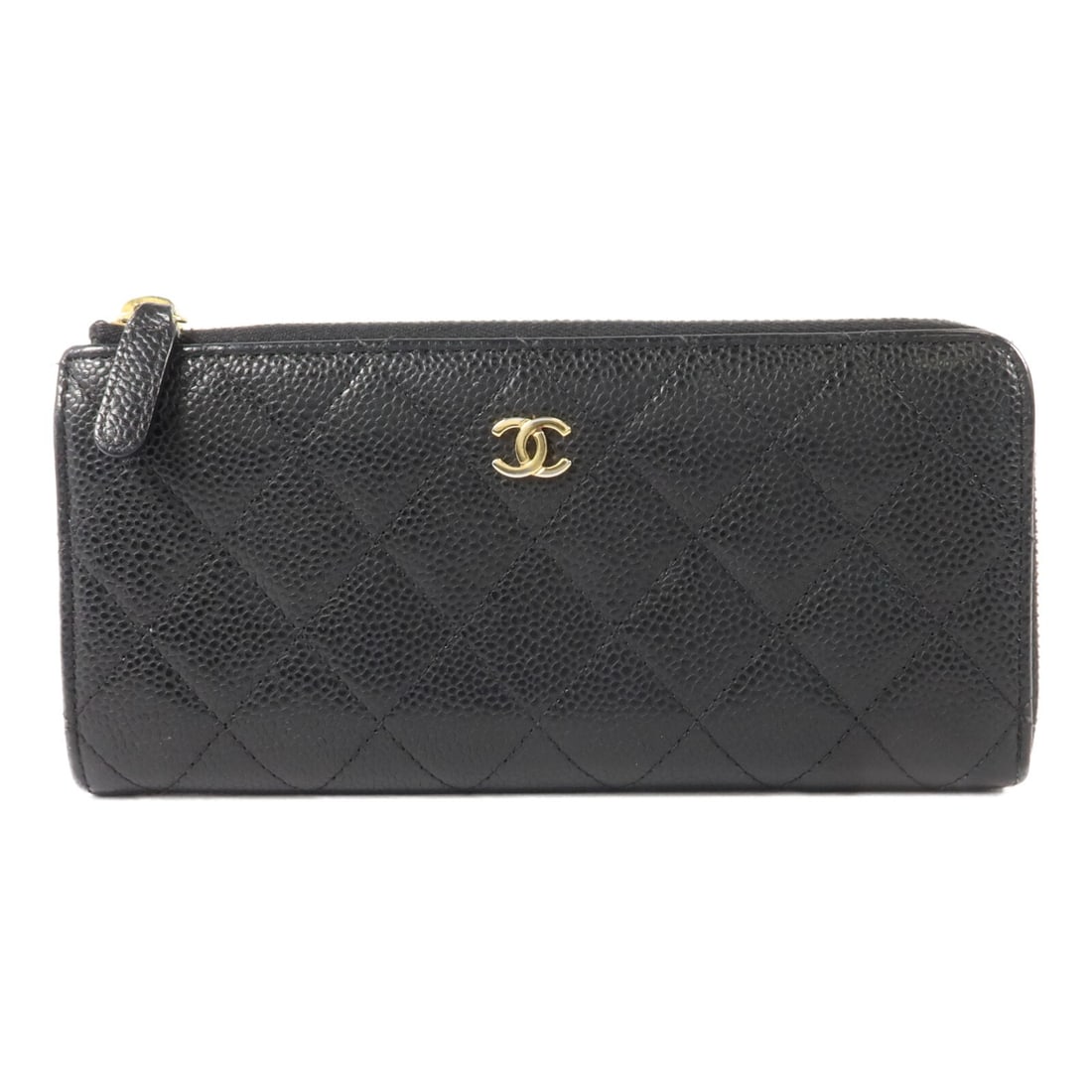 CHANEL CC Calfskin Long Wallet Black with Gold Tone Hardware: CHANEL CC Calfskin Long Wallet Black with Gold Tone Hardware A CHANEL long wallet in black calfskin leather with gold-tone hardware. It features multiple interior compartments and card slots, and is p