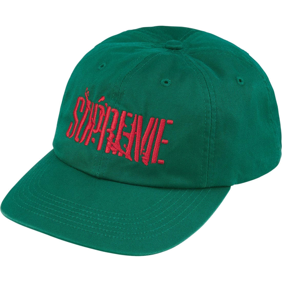 Supreme Dark Green Six Panel Cap with Splatter Pattern (1 of 2)