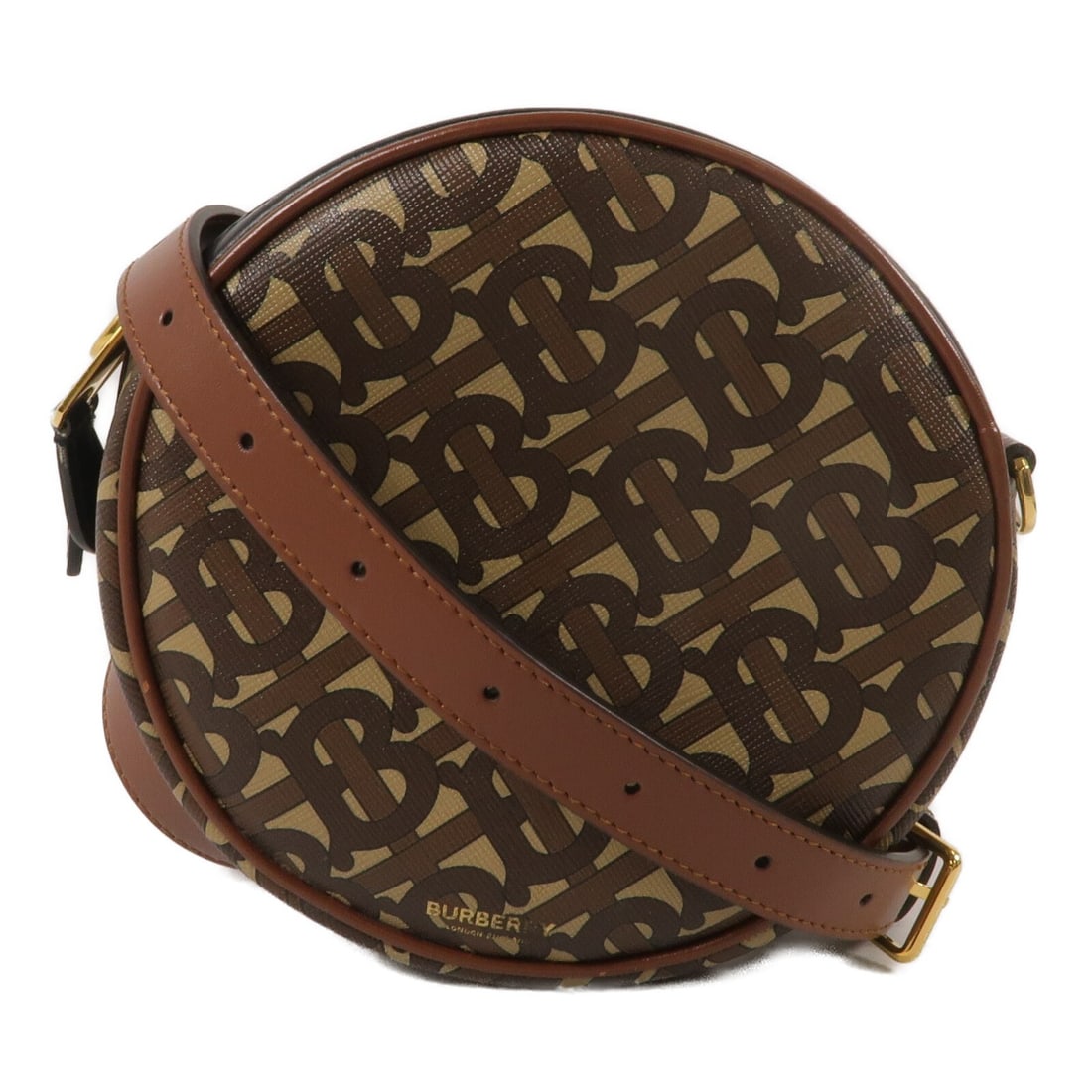 Burberry Louise TB Shoulder Bag 8026589 Brown Coated Canvas Calfskin: Burberry Louise TB Shoulder Bag 8026589 Brown Coated Canvas Calfskin A Burberry Louise TB shoulder bag in brown, made from PVC coated canvas with calfskin (cowhide) trim. It features a shoulder strap,
