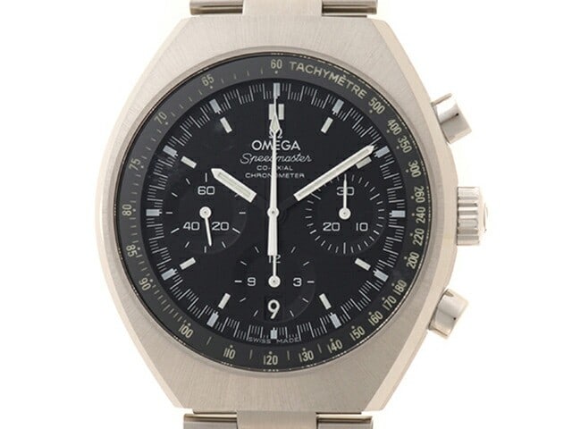 OMEGA 327.10.43.50.01.001 Speedmaster Mark II stainless steel wristwatch: OMEGA 327.10.43.50.01.001 Speedmaster Mark II stainless steel wristwatch OMEGA Speedmaster Mark II men's wristwatch in stainless steel with a black finish. This pre-owned Swiss-made watch is identifie