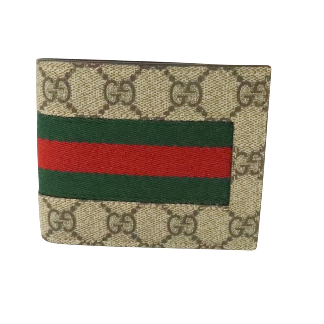 GUCCI 408827 GG coated canvas wallet in brown: GUCCI 408827 GG coated canvas wallet in brown GUCCI GG Wallet model 408827 in brown PVC coated canvas. It measures approximately 10.5 cm W x 9 cm H x 2 cm D and features two wallet pockets, two open p