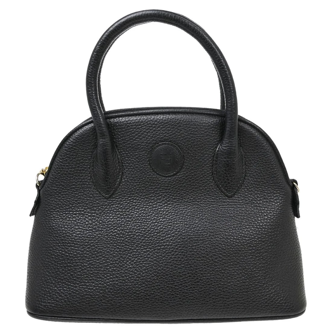 Fendi Vintage Dome Leather Satchel Black Italy: Fendi Vintage Dome Leather Satchel Black Italy Vintage Fendi Dome Satchel in black leather, designed for women. Made in Italy, it measures 30 cm x 21 cm x 11 cm and is offered in good condition with l