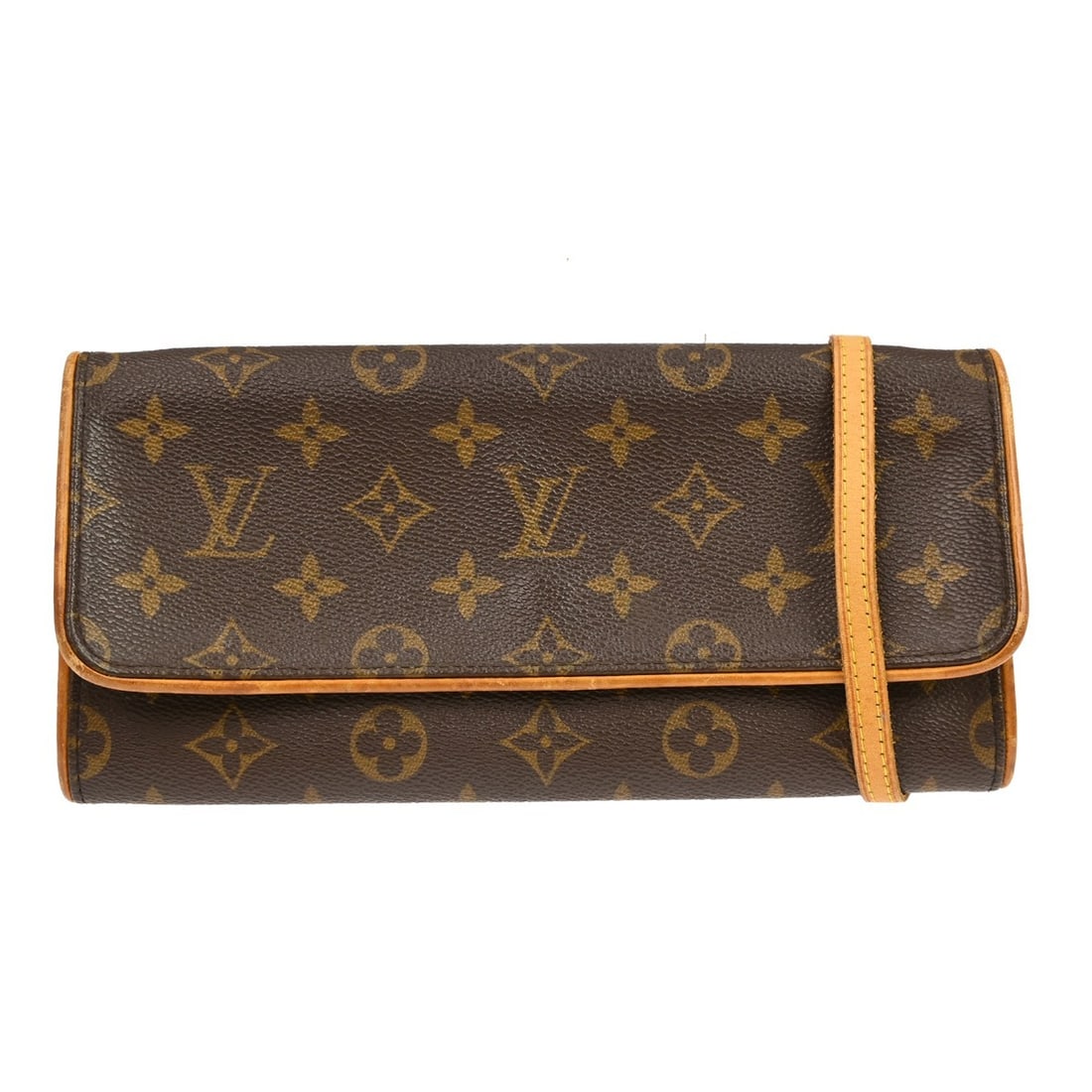 Louis Vuitton Pochette Twin GM Monogram Canvas Crossbody Purse M51852: Louis Vuitton Pochette Twin GM Monogram Canvas Crossbody Purse M51852 Louis Vuitton Pochette Twin GM crossbody bag in Monogram canvas and leather, made in Spain. It features a magnetic snap closure, d