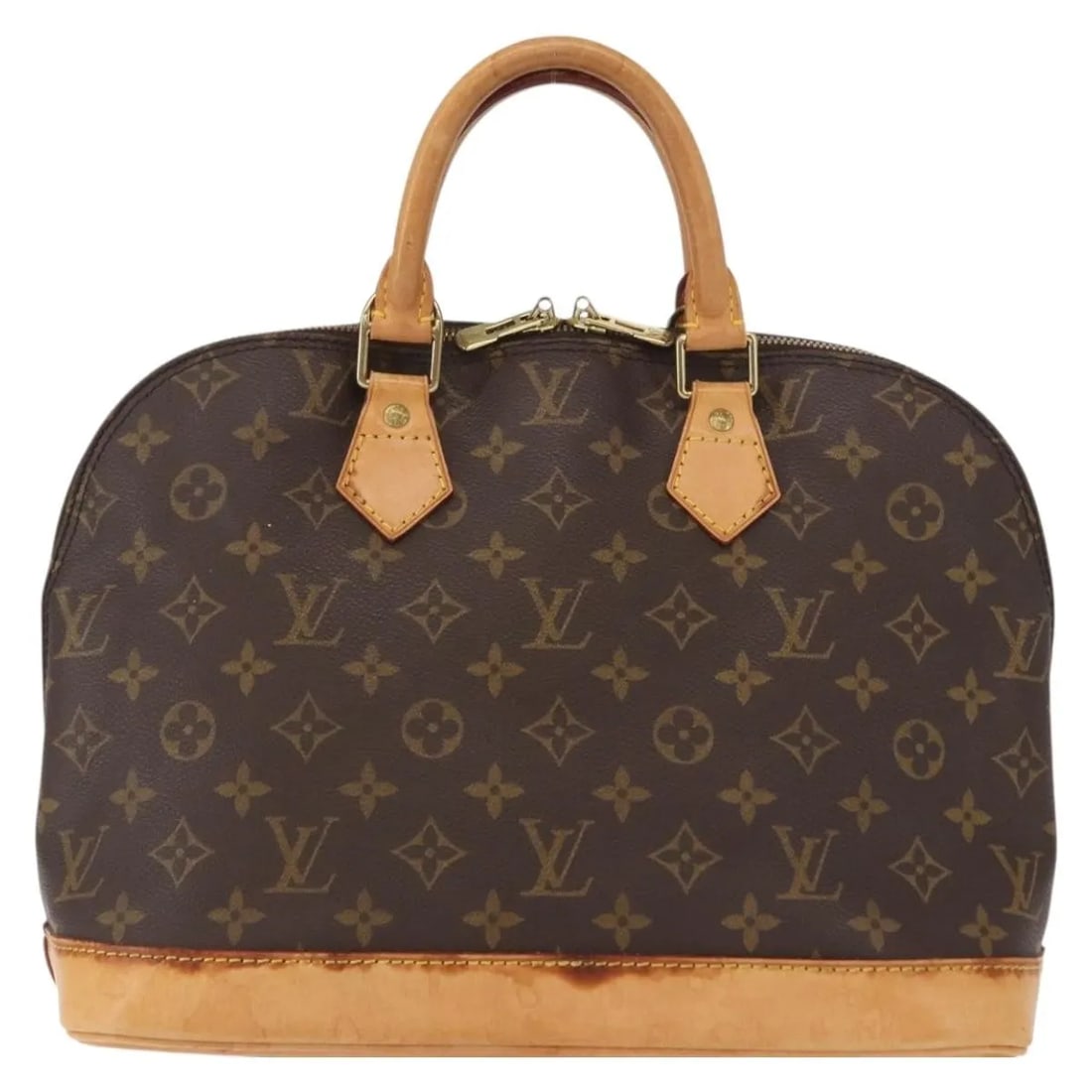 Louis Vuitton Alma Handbag in Brown Monogram Canvas: Louis Vuitton Alma Handbag in Brown Monogram Canvas This pre-owned Louis Vuitton Alma handbag features the iconic monogram canvas in brown. Designed for women, it presents a classic silhouette with no