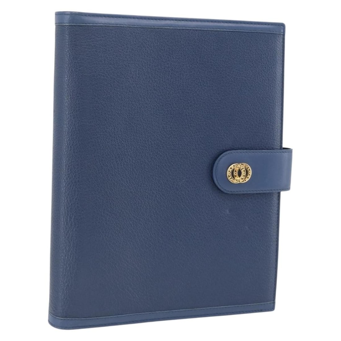 BVLGARI Leather Day Planner Cover Blue Gold Tone Italy (1 of 18)