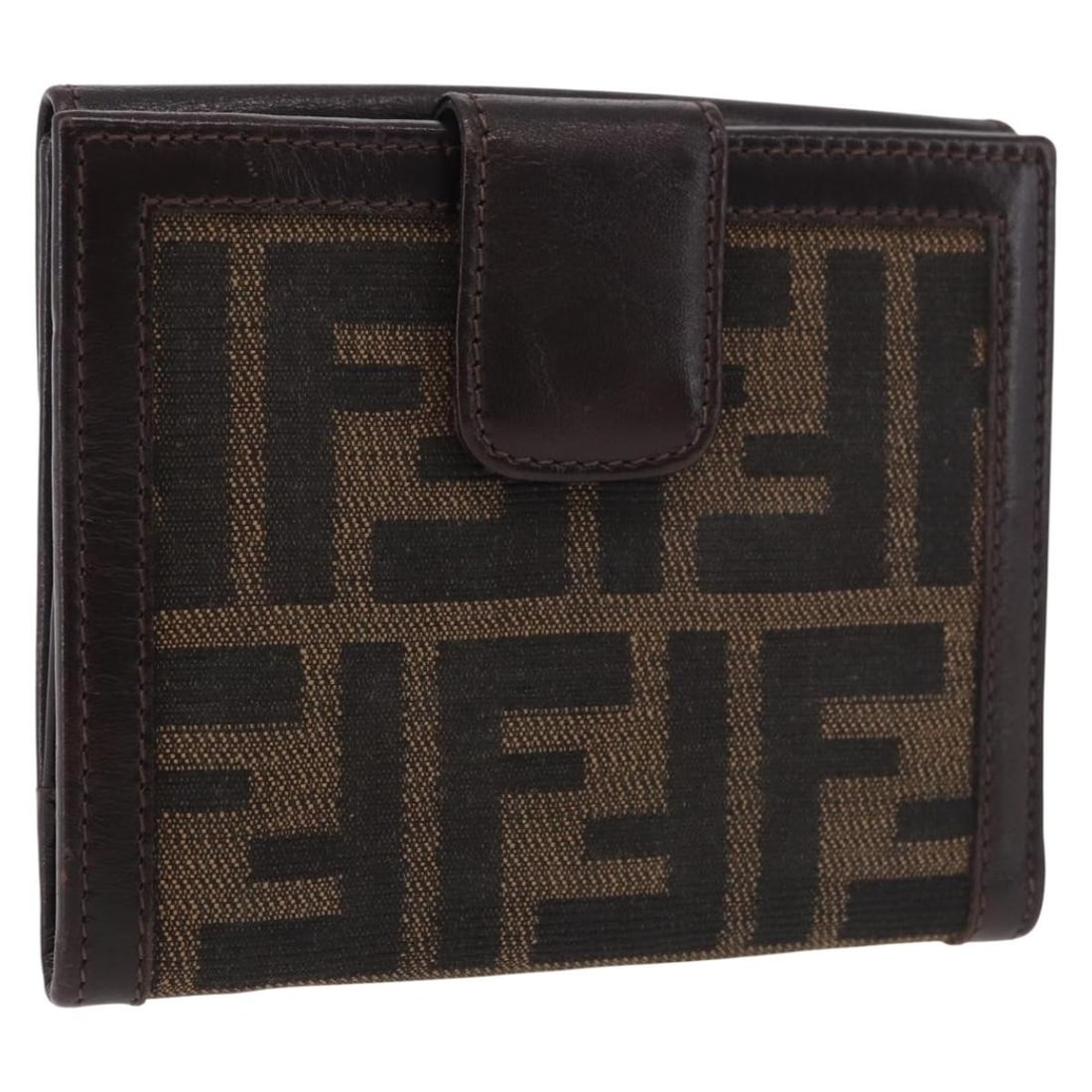 FENDI black brown Zucca canvas bifold wallet made in Italy: FENDI black brown Zucca canvas bifold wallet made in Italy This FENDI bifold wallet is crafted in Zucca canvas with a black and brown color scheme. Made in Italy, it measures approximately 12 cm wide,