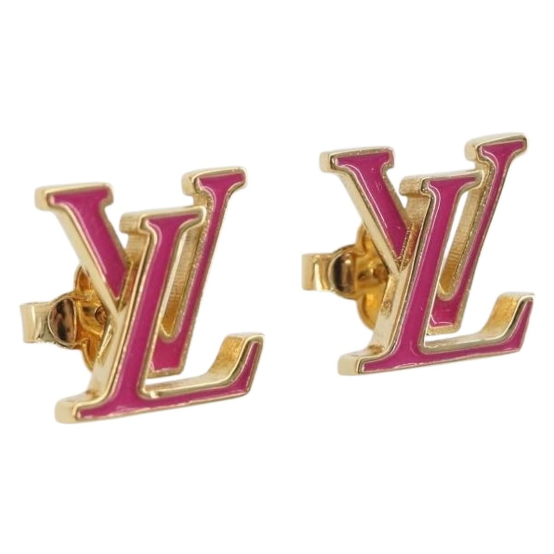Louis Vuitton M01721 LV Iconic Rose Valerine Metal Earring: Louis Vuitton M01721 LV Iconic Rose Valerine Metal Earring Louis Vuitton Pierce LV Iconic earrings in rose valerine metal, made in Italy. The item is in excellent condition with no remarkable scratche