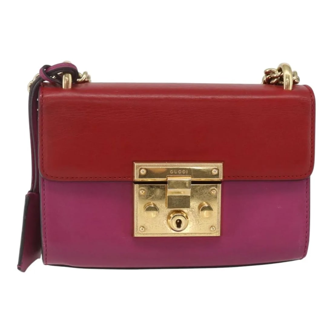 Gucci Padlock NM Multicolour Leather Shoulder Bag: Gucci Padlock NM Multicolour Leather Shoulder Bag Gucci Padlock Shoulder Bag NM in multicolour leather. This shoulder bag is presented in good vintage condition with honest wear, including light surfa
