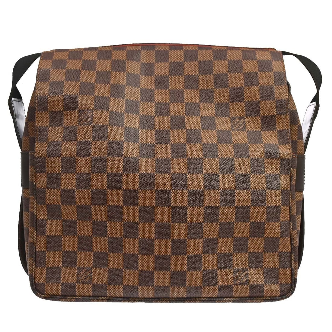 Louis Vuitton Naviglio Damier Canvas Shoulder Bag Ebene N45255: Louis Vuitton Naviglio Damier Canvas Shoulder Bag Ebene N45255 Louis Vuitton Damier Naviglio Shoulder Bag in Ebene brown. It is made from Damier canvas and leather, and features three interior pockets