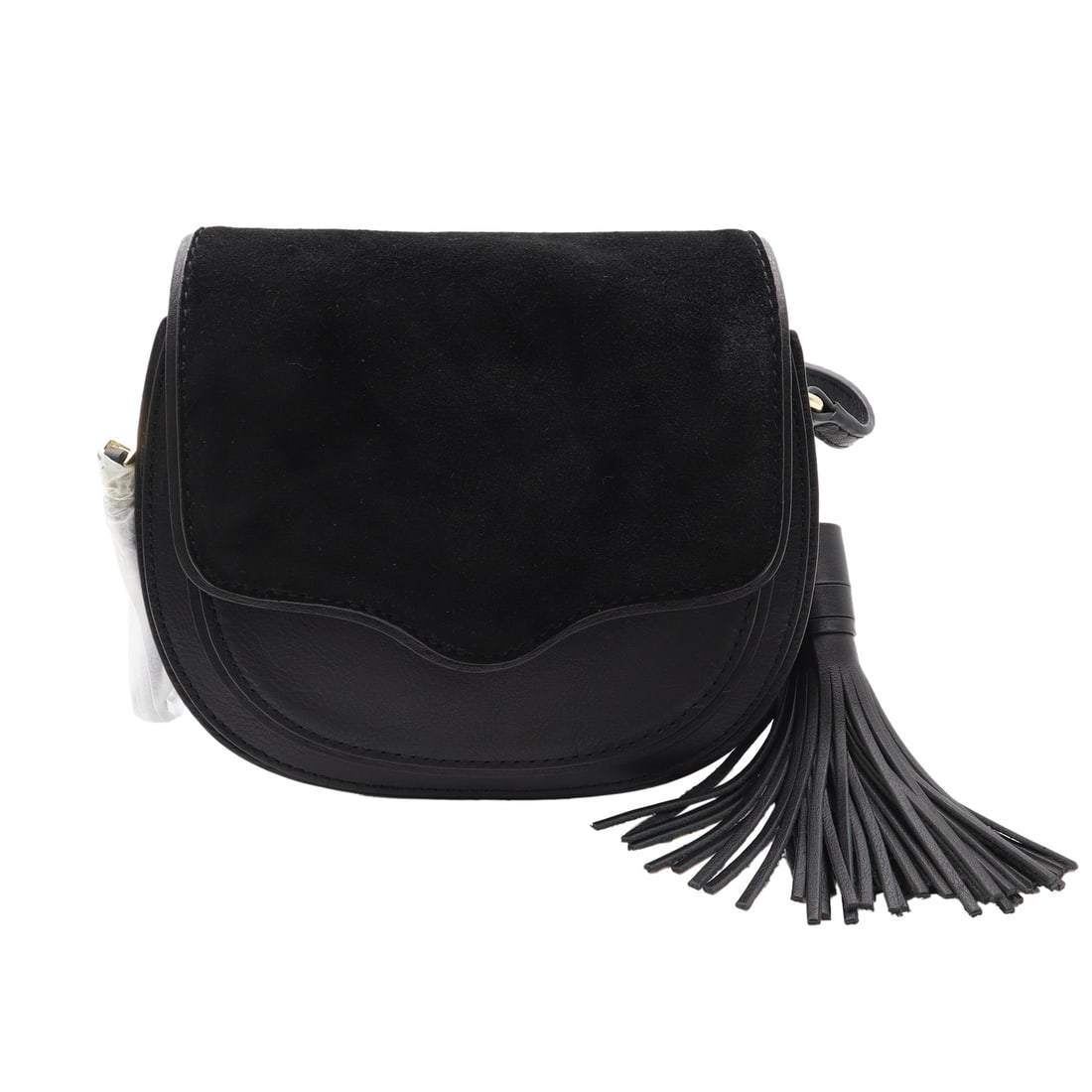 Rebecca Minkoff Suki Saddle Xbody Black Leather Crossbody Bag: Rebecca Minkoff Suki Saddle Xbody Black Leather Crossbody Bag This Rebecca Minkoff Suki Black Saddle crossbody bag is crafted from leather with suede trim and features gold-tone hardware. Designed in 