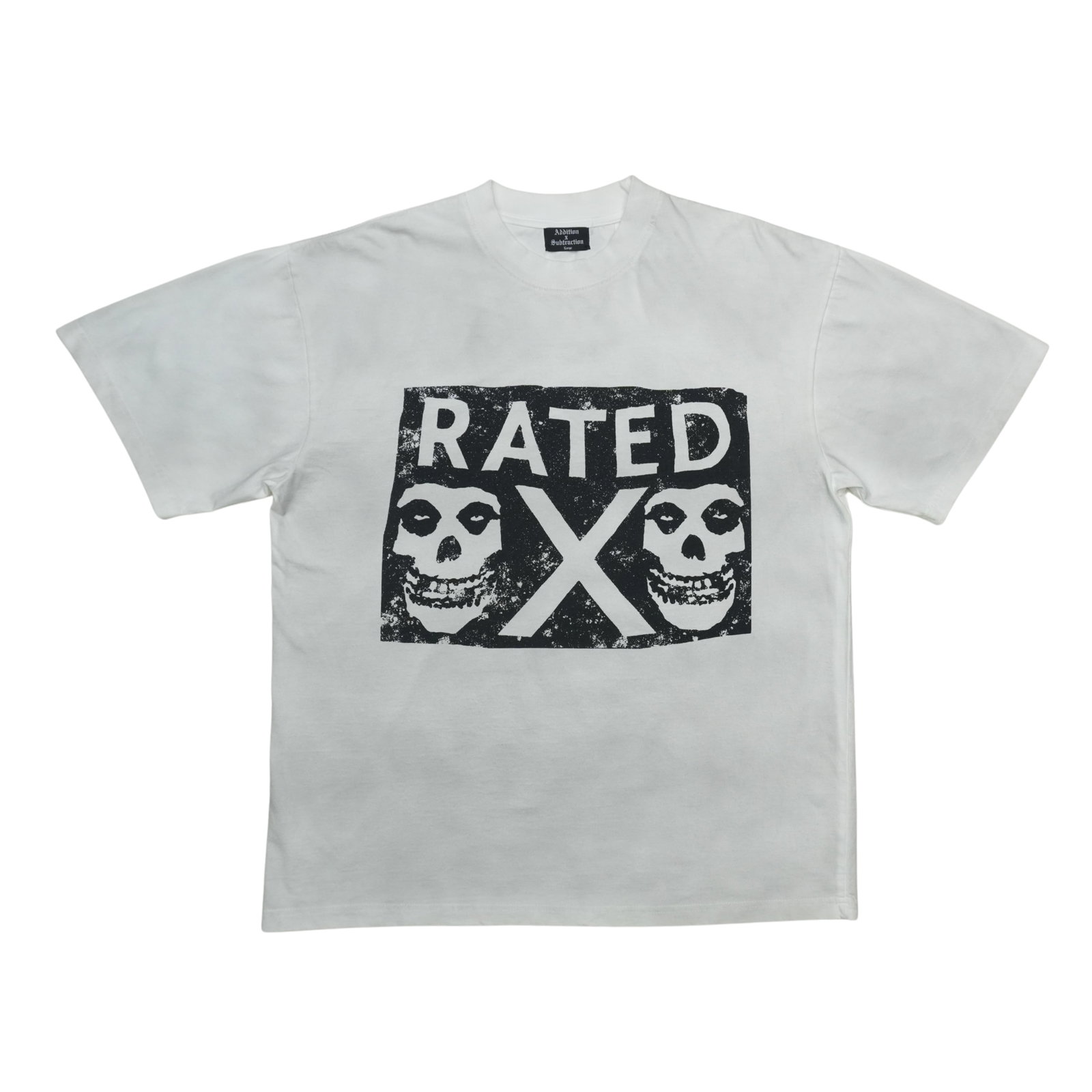 Banned Dirty White Tee Addition by Subtraction XL: Banned Dirty White Tee Addition by Subtraction XL This is an Addition by Subtraction Banned Dirty White tee in an extra large size. The shirt features a distinctive dirty white color and is designed f