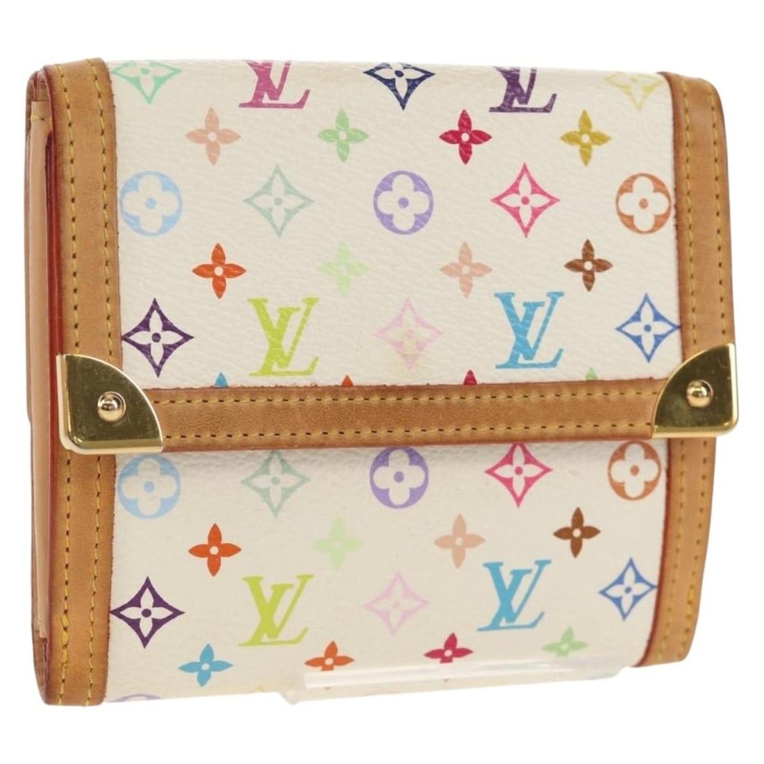 Louis Vuitton M92983 Multicolor Canvas Wallet White France: Louis Vuitton M92983 Multicolor Canvas Wallet White France Louis Vuitton Porte Monnaie Billets Cartes Credit wallet in white Monogram Multicolor canvas. Made in France, this women's wallet includes th