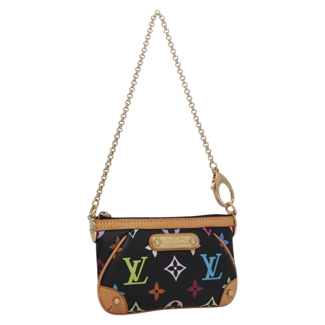 Louis Vuitton M60099 Pochette Mira PM Black Multicolor Canvas Pouch: Louis Vuitton M60099 Pochette Mira PM Black Multicolor Canvas Pouch Louis Vuitton Pochette Mira PM accessory pouch in black Monogram Multicolor Canvas, made in France. It comes with a dust bag and ite