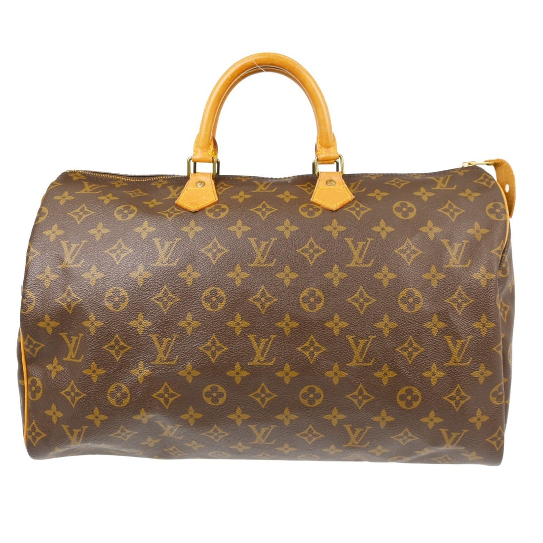 Louis Vuitton Speedy 40 Monogram Canvas Large Duffle Handbag M41522: Louis Vuitton Speedy 40 Monogram Canvas Large Duffle Handbag M41522 Vintage Louis Vuitton Speedy 40 duffle handbag in Monogram canvas and leather, made in France. It features a zip closure, double han