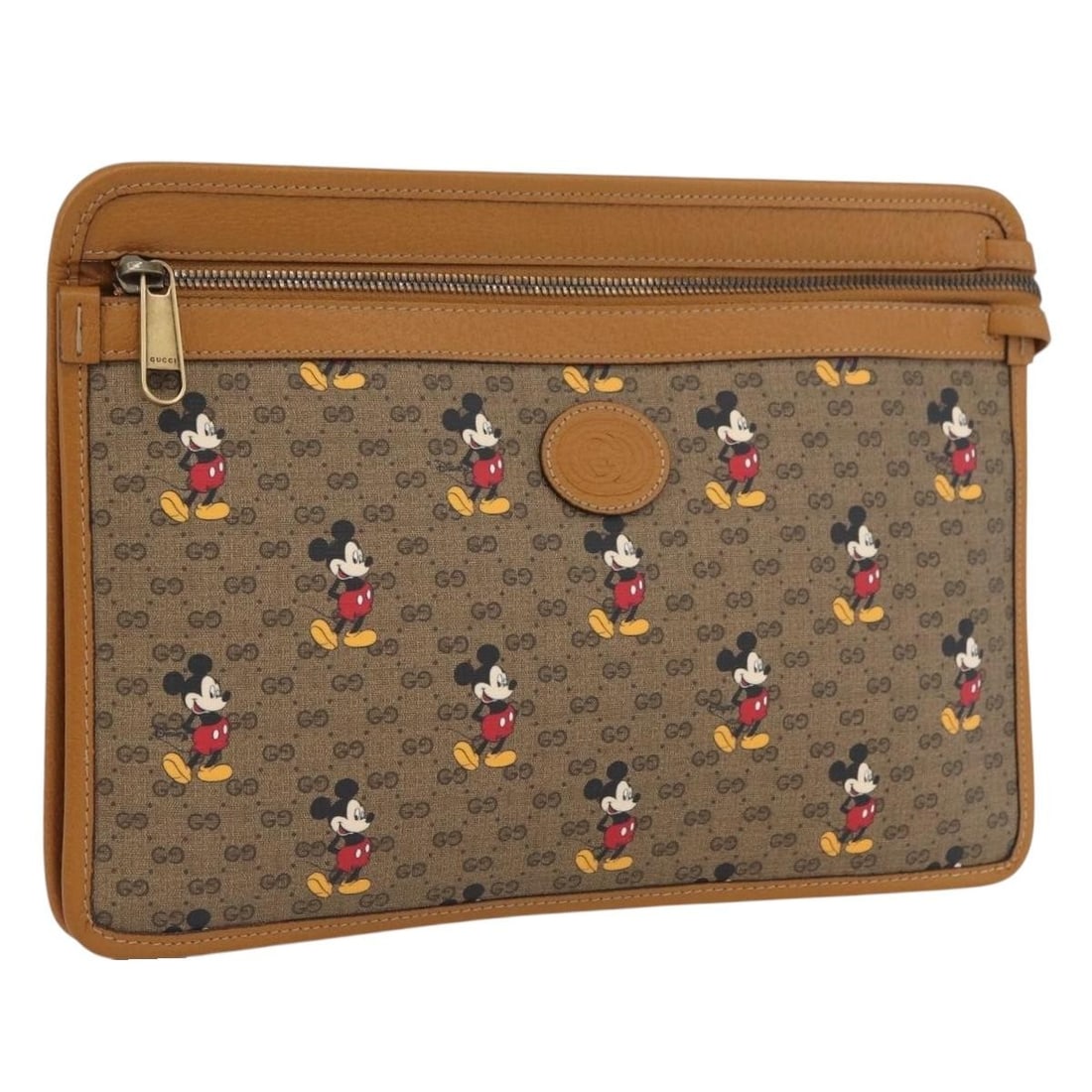 Gucci 602552 Disney clutch bag in beige gold Micro GG Supreme: Gucci 602552 Disney clutch bag in beige gold Micro GG Supreme This Gucci clutch bag is from the Disney collaboration and features Micro GG Supreme construction in beige and gold tones. It comes with a