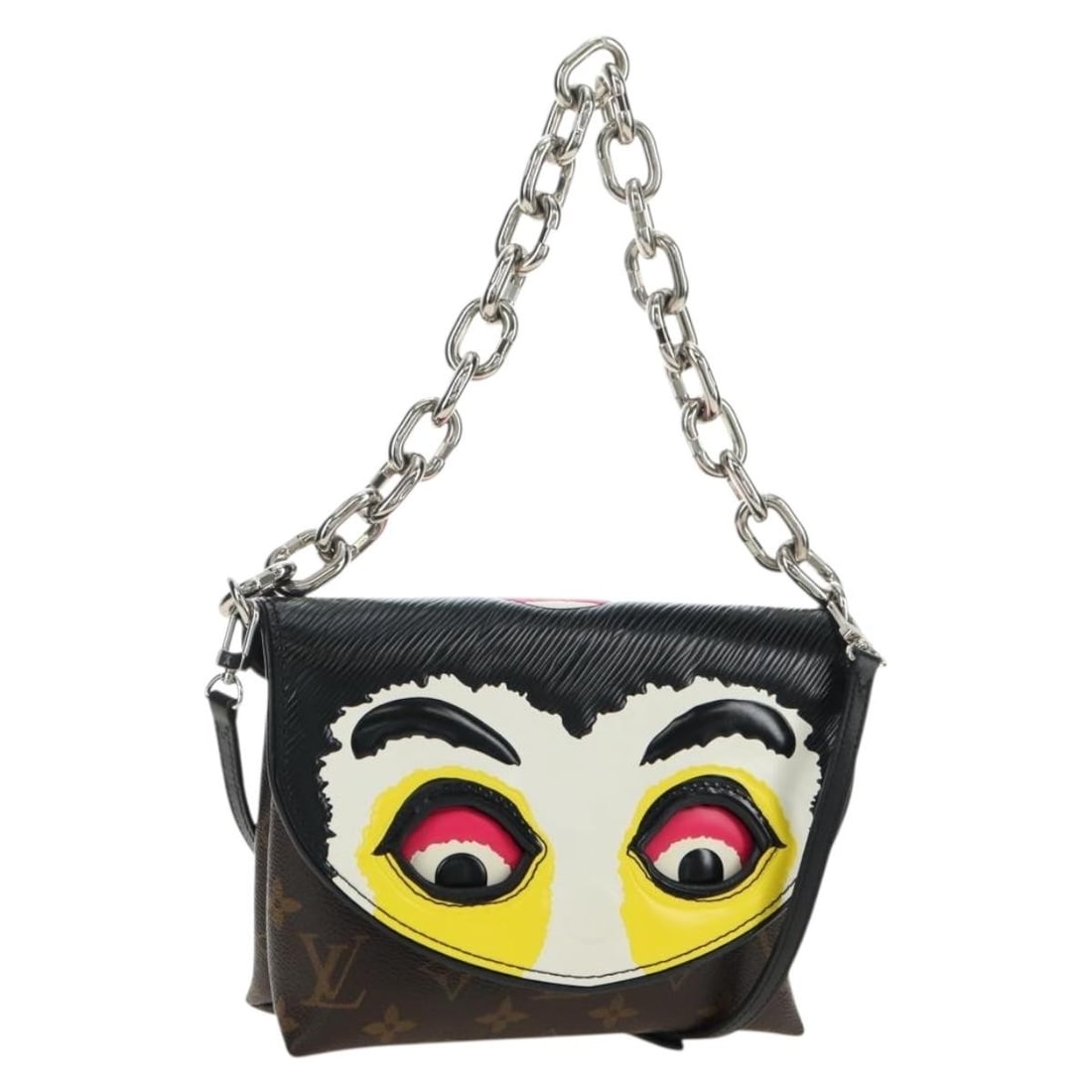 Louis Vuitton M43532 Pochette Kabuki Mask Monogram Canvas Shoulder Bag: Louis Vuitton M43532 Pochette Kabuki Mask Monogram Canvas Shoulder Bag Louis Vuitton Monogram Pochette Kabuki Mask Shoulder Bag in Monogram Canvas, made in France. This women's shoulder bag features t