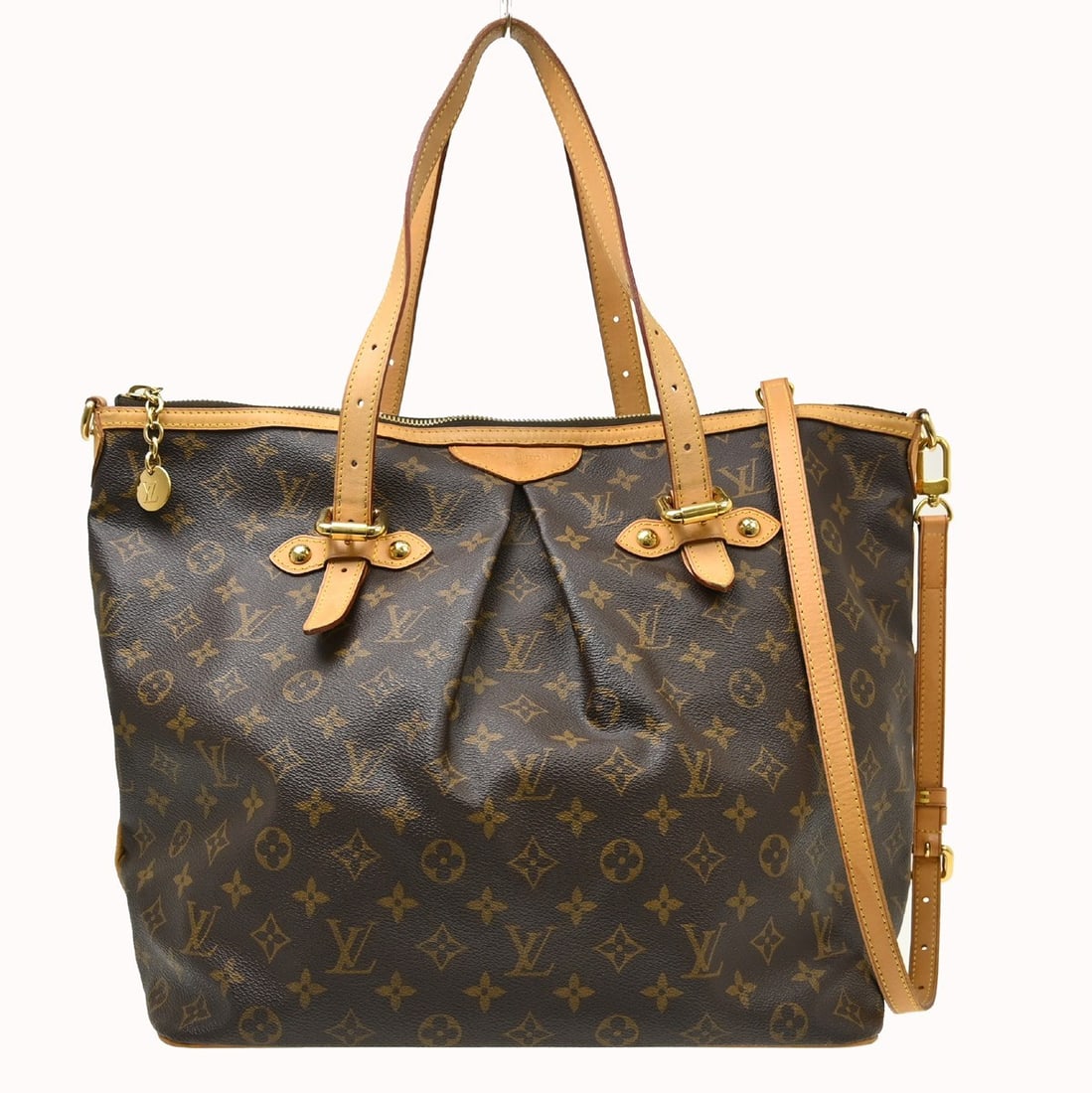 Louis Vuitton Palermo GM Monogram Canvas Tote with Shoulder Strap M40146: Louis Vuitton Palermo GM Monogram Canvas Tote with Shoulder Strap M40146 Vintage Louis Vuitton Palermo GM 2-way tote bag in brown Monogram canvas and leather. This women's large tote features a buckle