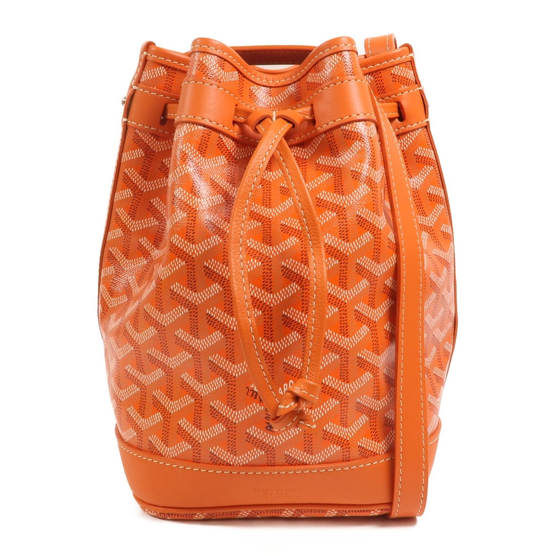 Goyard Petit Flot Orange Coated Canvas Shoulder Bag with Storage Bag: Goyard Petit Flot Orange Coated Canvas Shoulder Bag with Storage Bag GOYARD SHW Petit Flot Shoulder Bag in orange PVC coated canvas. The bag is described as Very Good condition (AB) and comes with sto